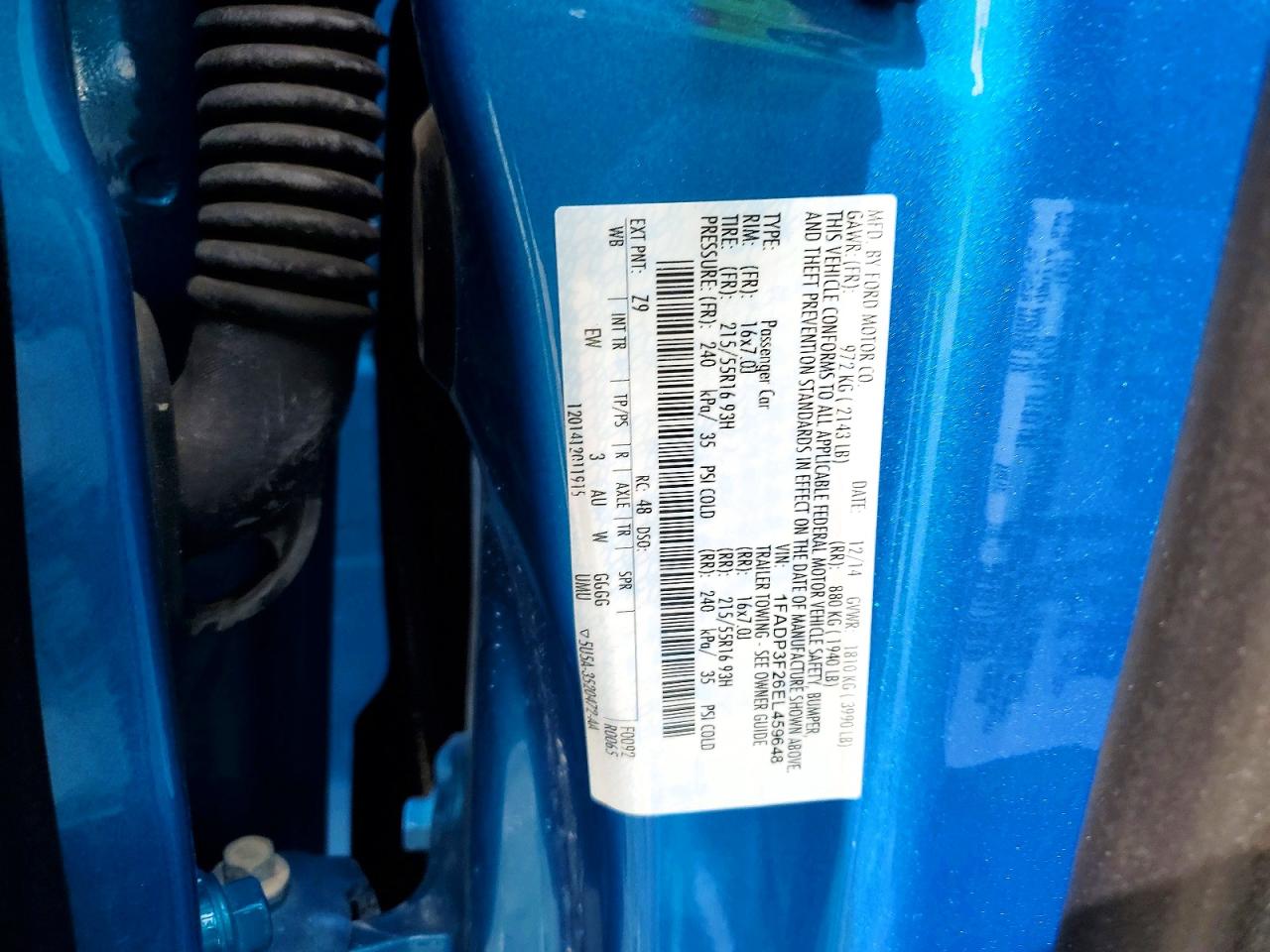 2014 Ford Focus Se Blue vin: 1FADP3F26EL459648