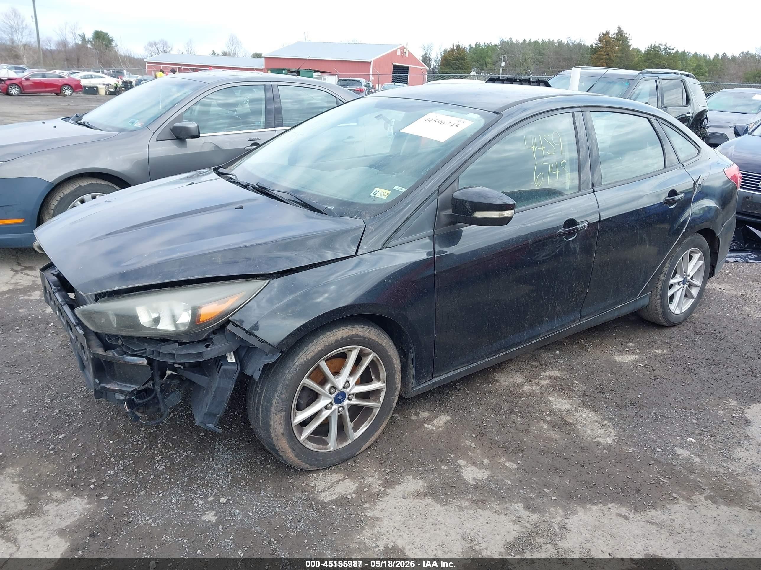 2015 Ford Focus Se Black vin: 1FADP3F26FL208663