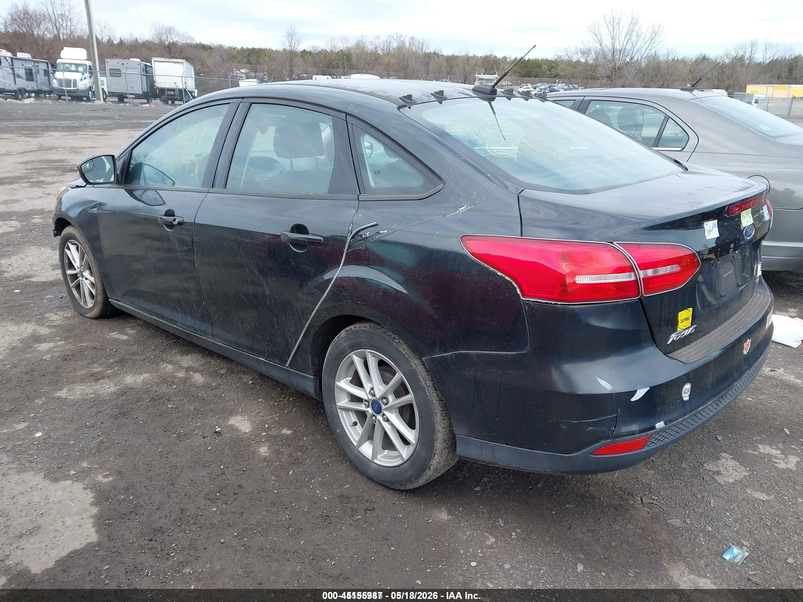 2015 Ford Focus Se Black vin: 1FADP3F26FL208663