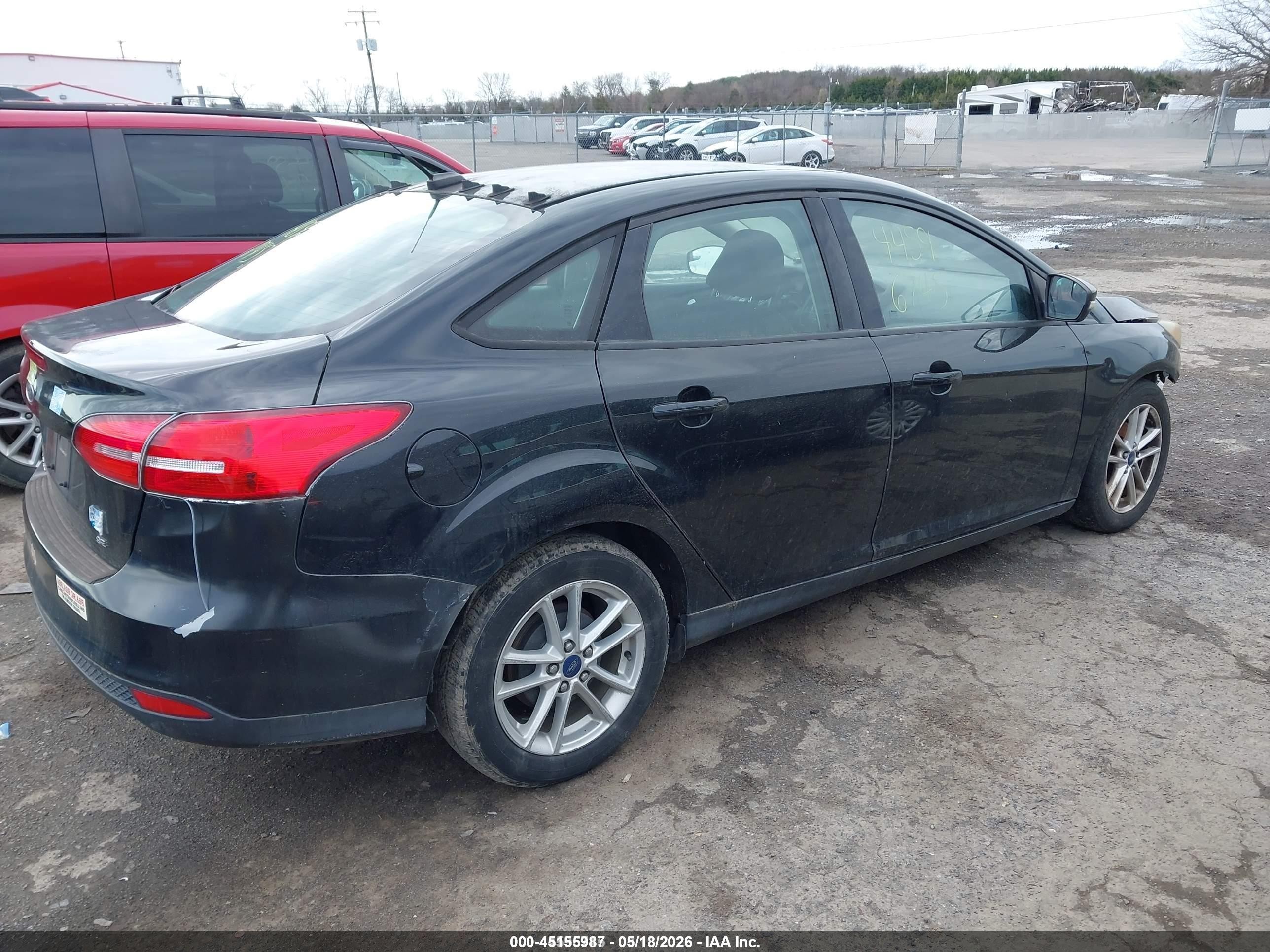 2015 Ford Focus Se Black vin: 1FADP3F26FL208663