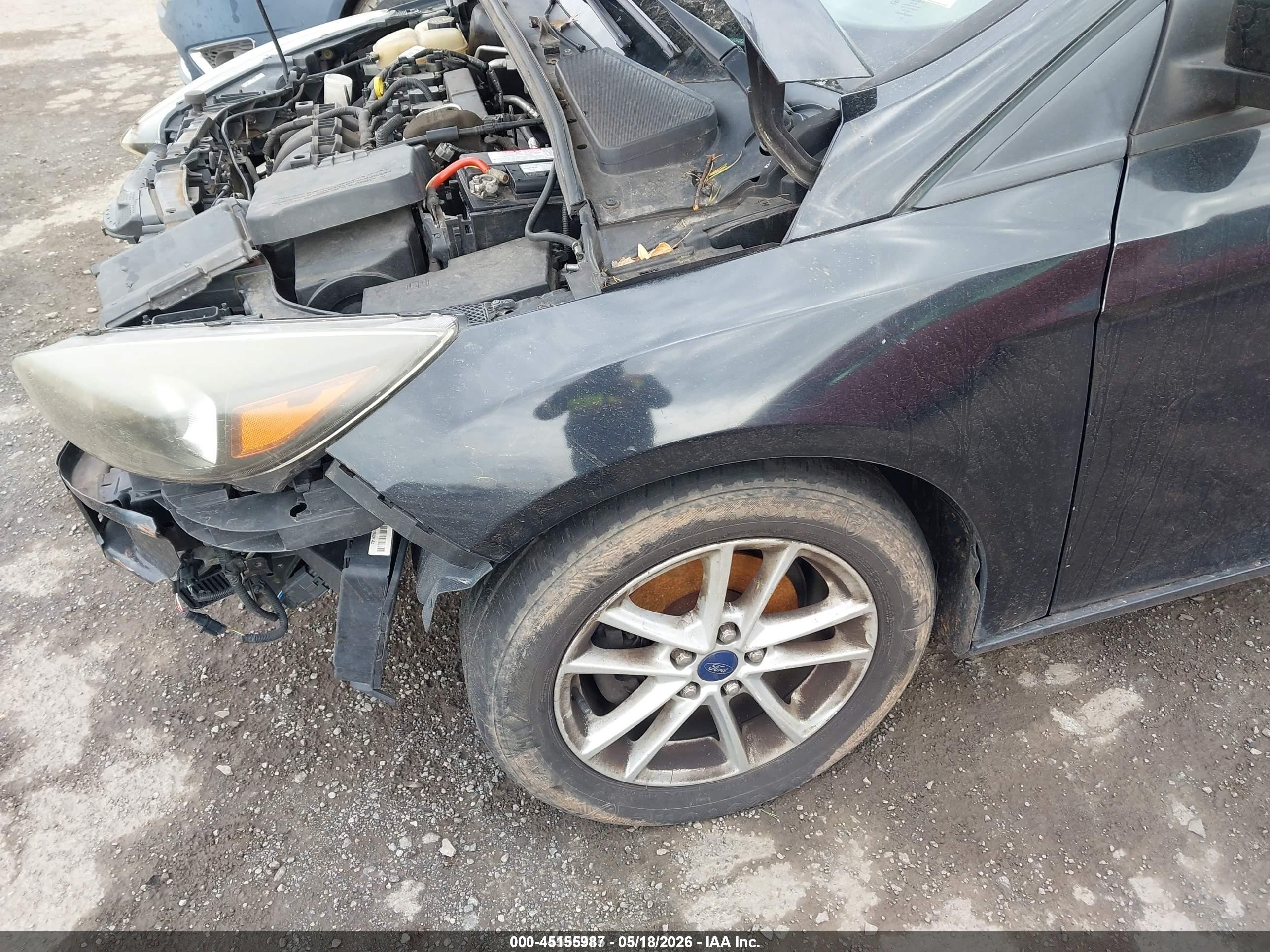2015 Ford Focus Se Black vin: 1FADP3F26FL208663