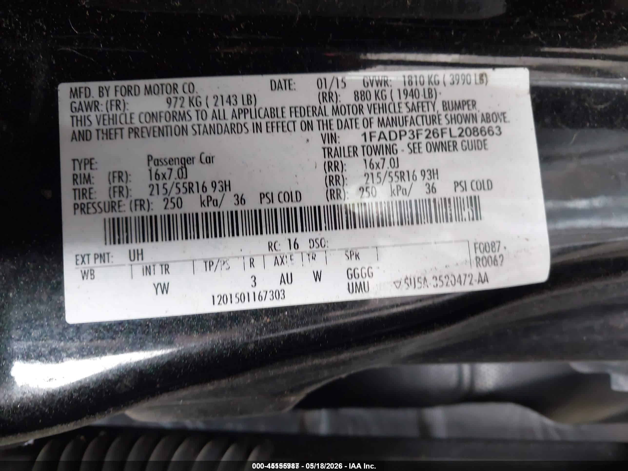 2015 Ford Focus Se Black vin: 1FADP3F26FL208663