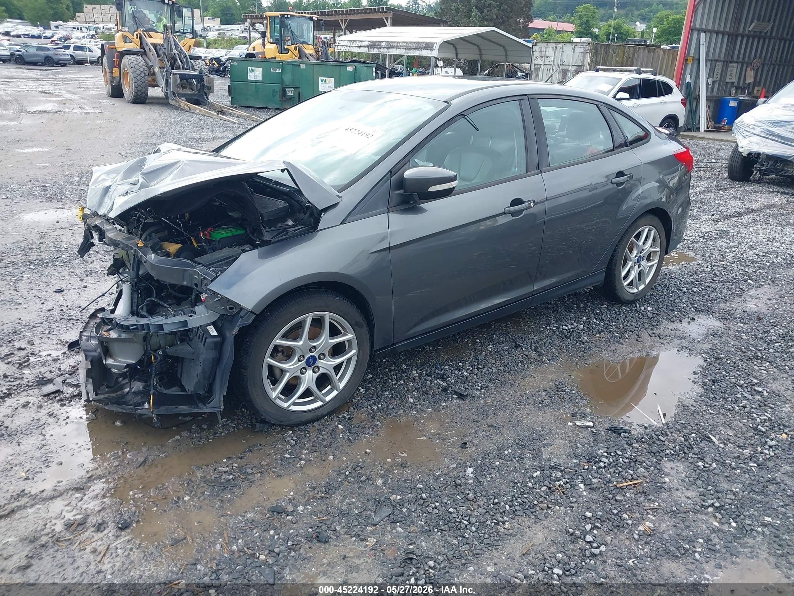 2015 Ford Focus Se Gray vin: 1FADP3F26FL214771