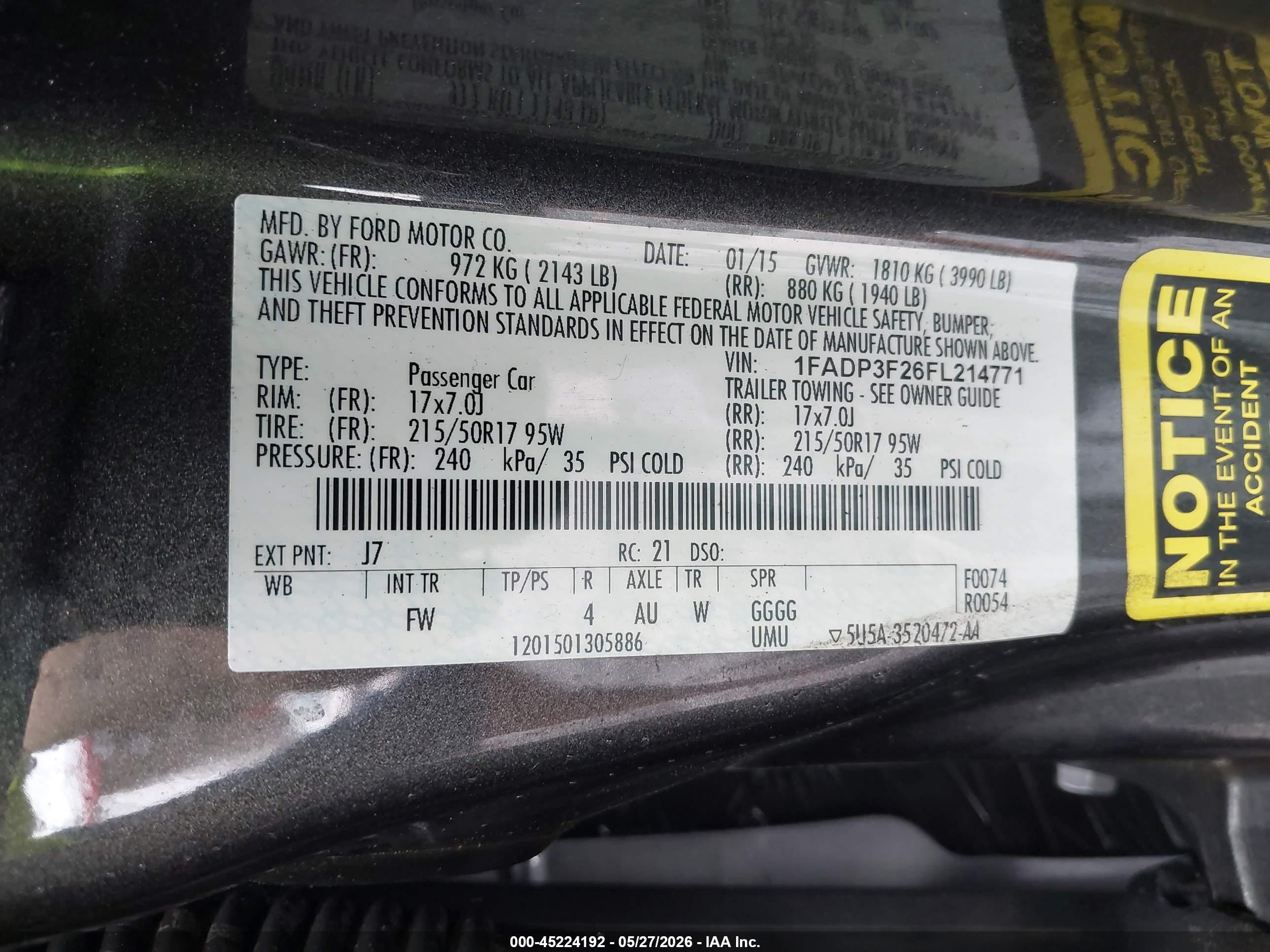 2015 Ford Focus Se Gray vin: 1FADP3F26FL214771
