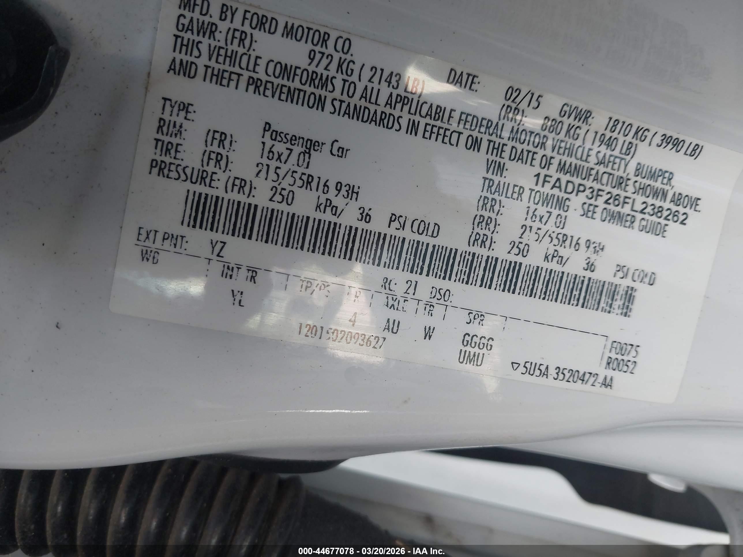 2015 Ford Focus Se White vin: 1FADP3F26FL238262