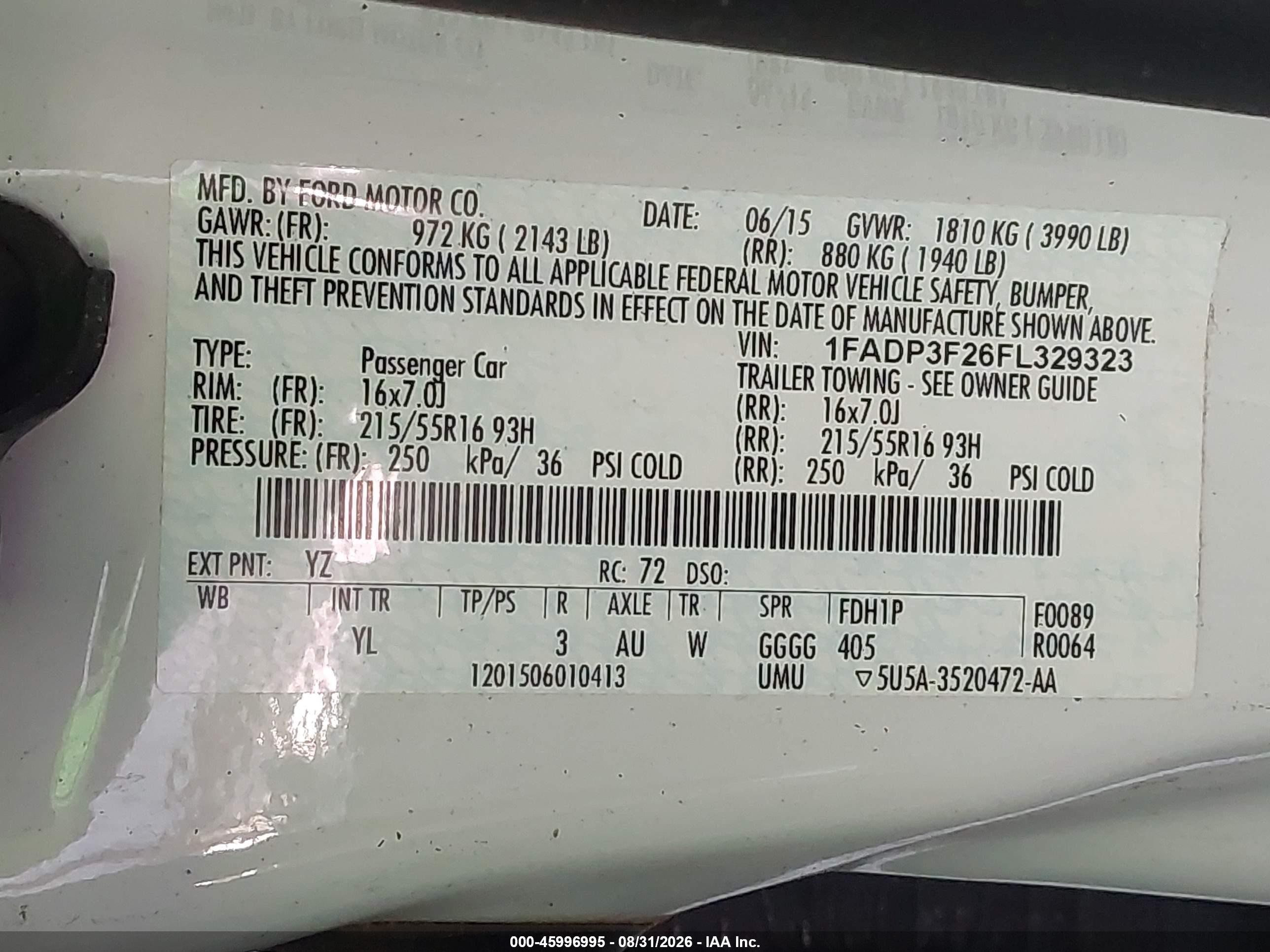 2015 Ford Focus Se White vin: 1FADP3F26FL329323