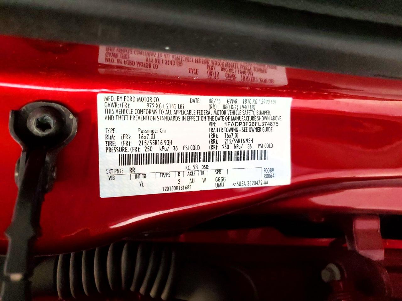 2015 Ford Focus Se Red vin: 1FADP3F26FL374875