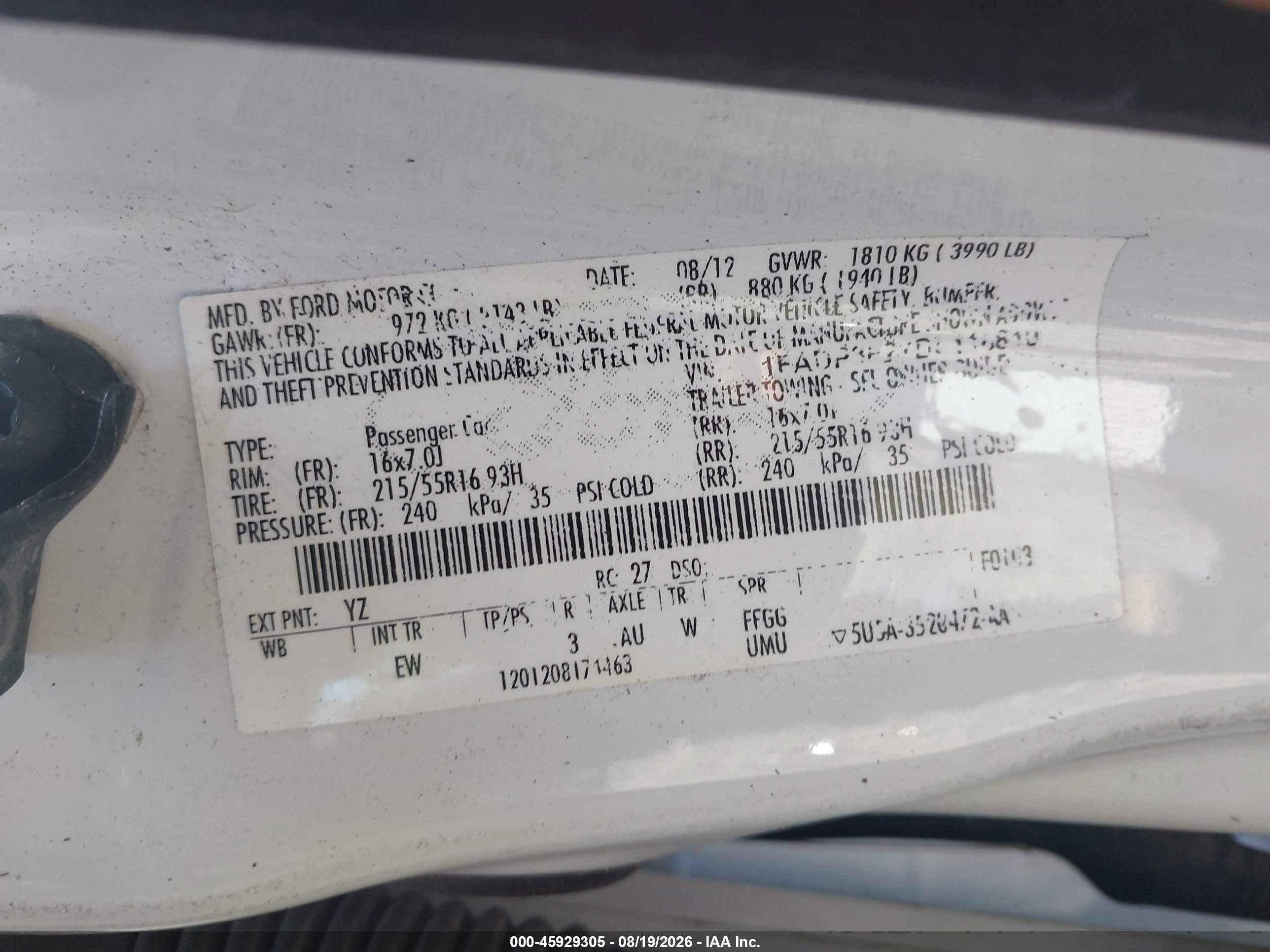 2013 Ford Focus Se White vin: 1FADP3F27DL118810