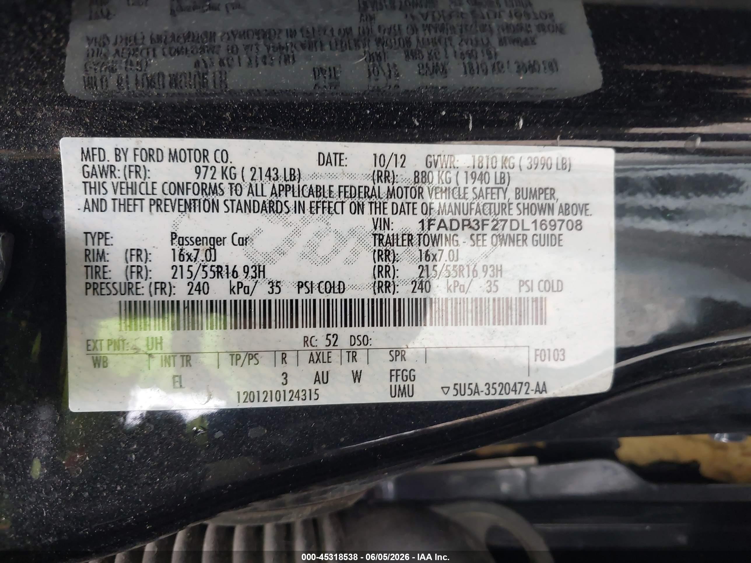 2013 Ford Focus Se Черный vin: 1FADP3F27DL169708