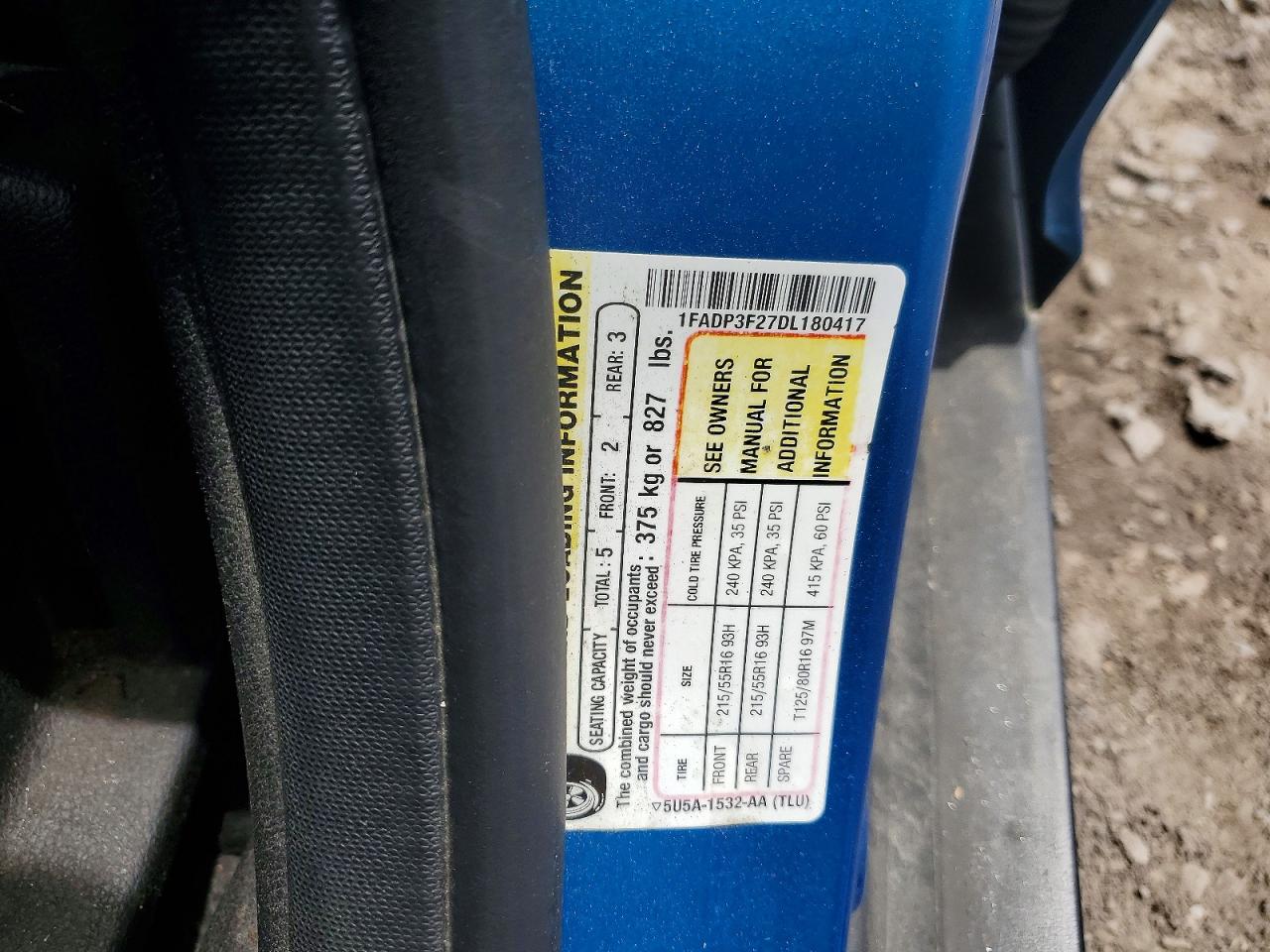 2013 Ford Focus Se Blue vin: 1FADP3F27DL180417