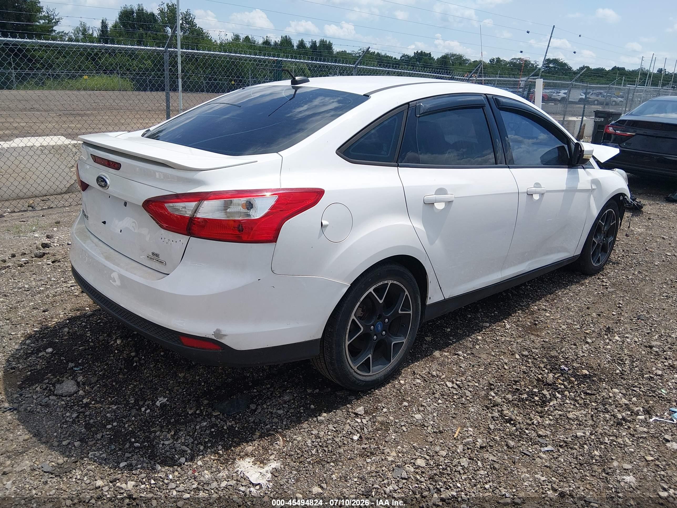 2013 Ford Focus Se White vin: 1FADP3F27DL194642
