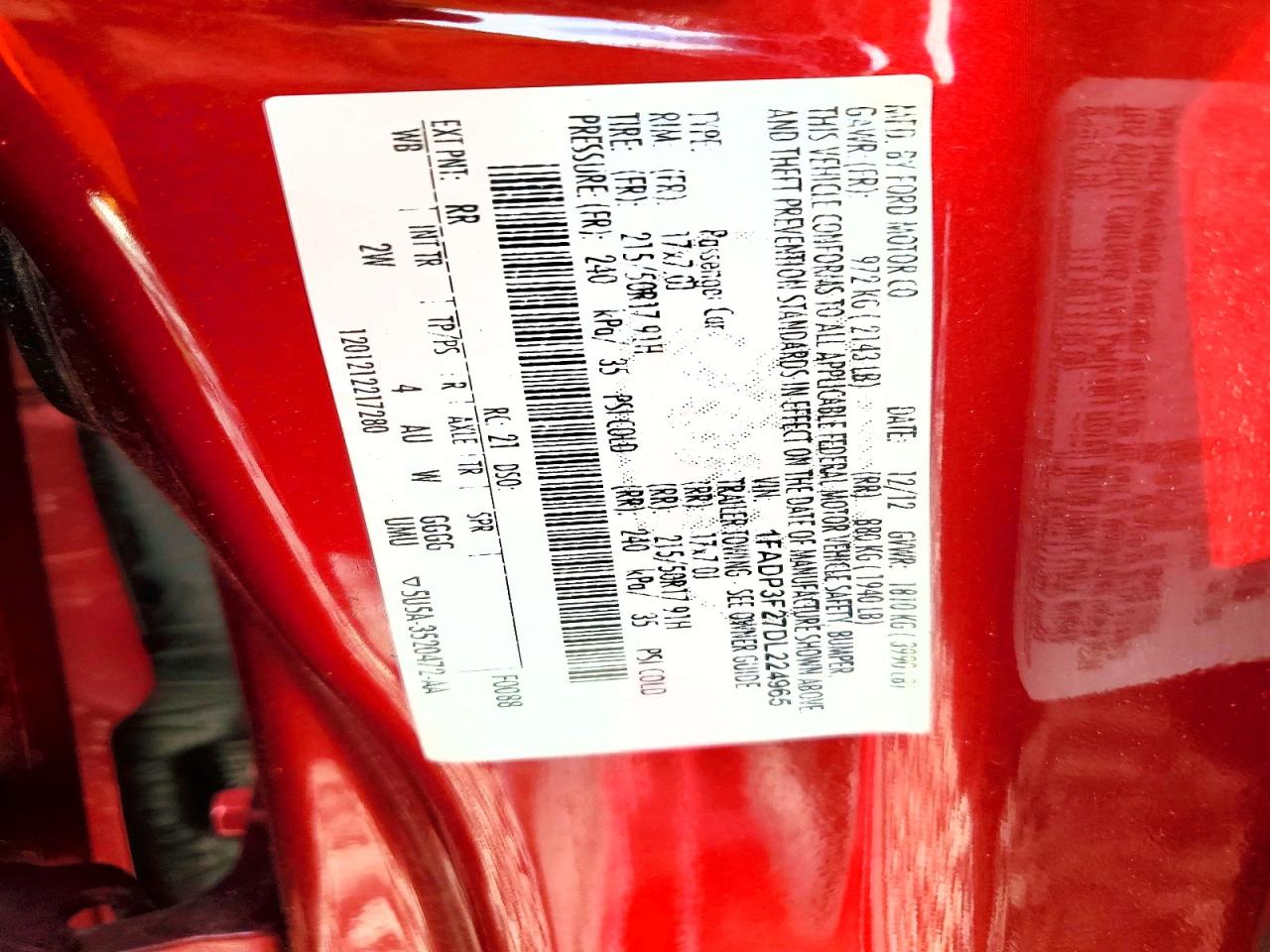 2013 Ford Focus Se Red vin: 1FADP3F27DL224965