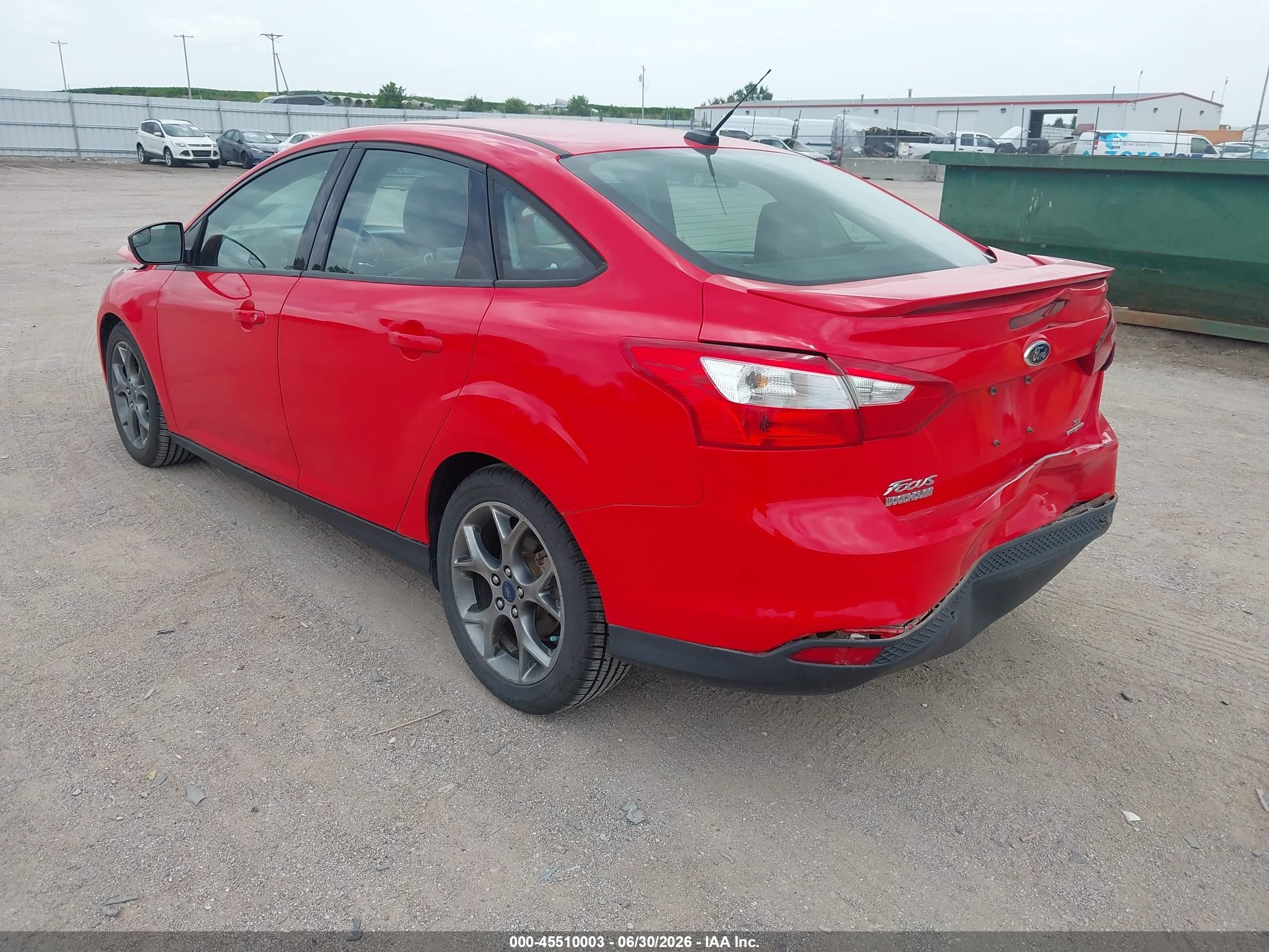 2013 Ford Focus Se Red vin: 1FADP3F27DL236288