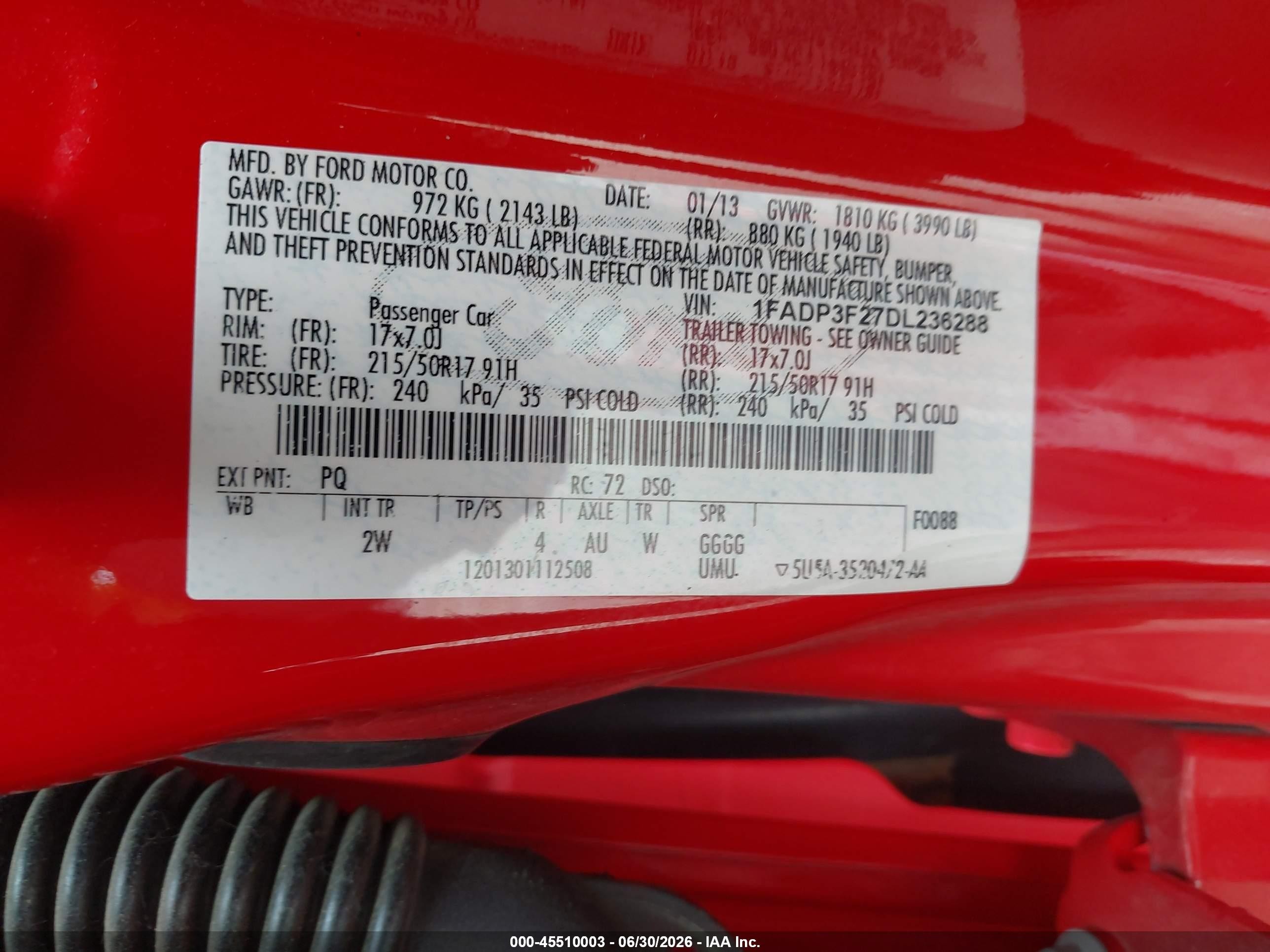 2013 Ford Focus Se Red vin: 1FADP3F27DL236288