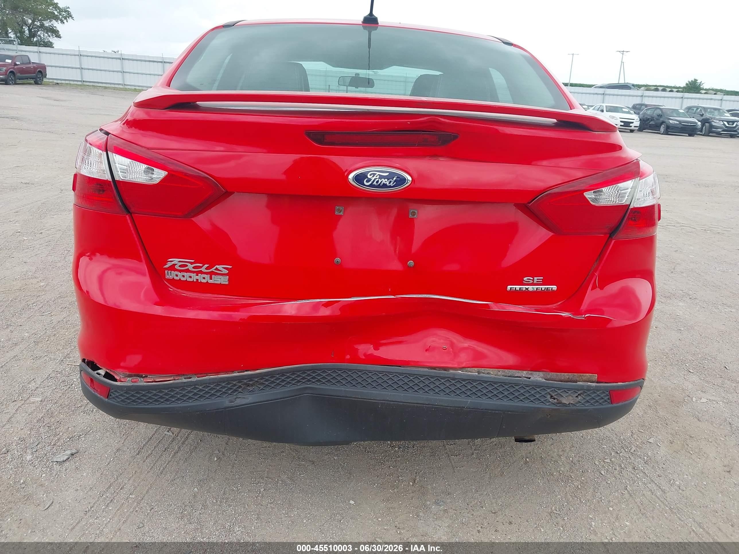 2013 Ford Focus Se Red vin: 1FADP3F27DL236288