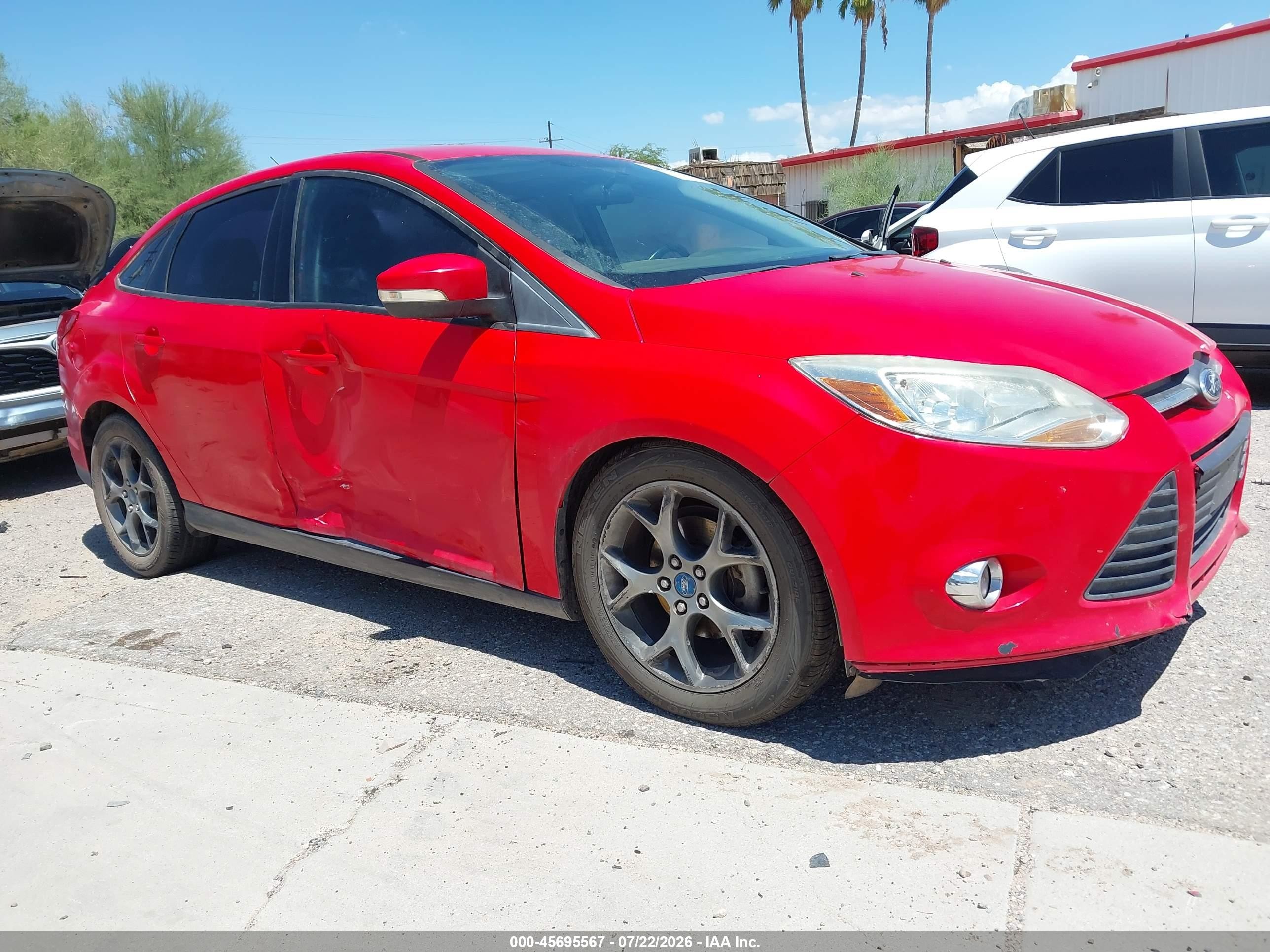 2013 Ford Focus Se Red vin: 1FADP3F27DL246318