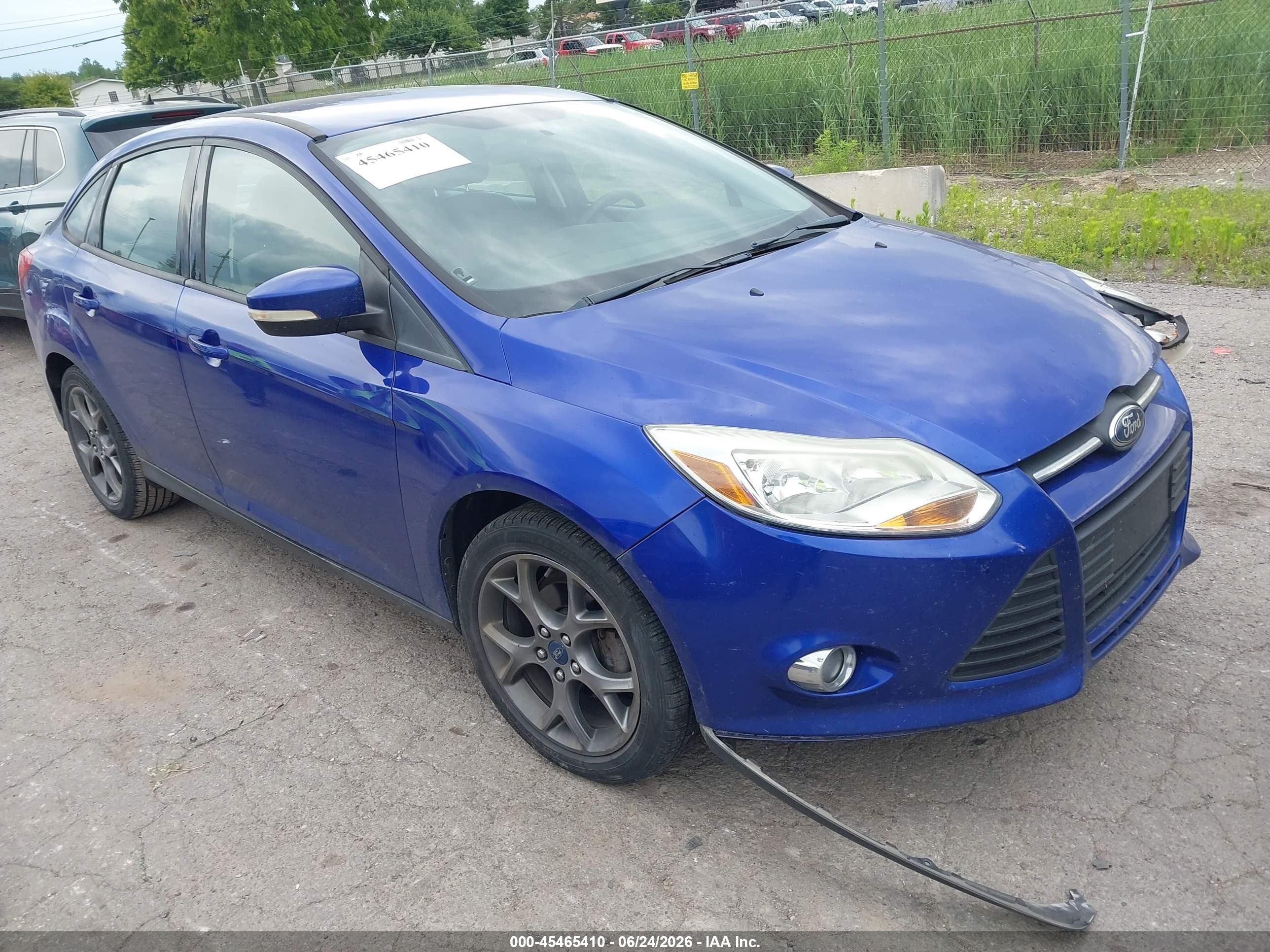 2013 Ford Focus Se Blue vin: 1FADP3F27DL255102
