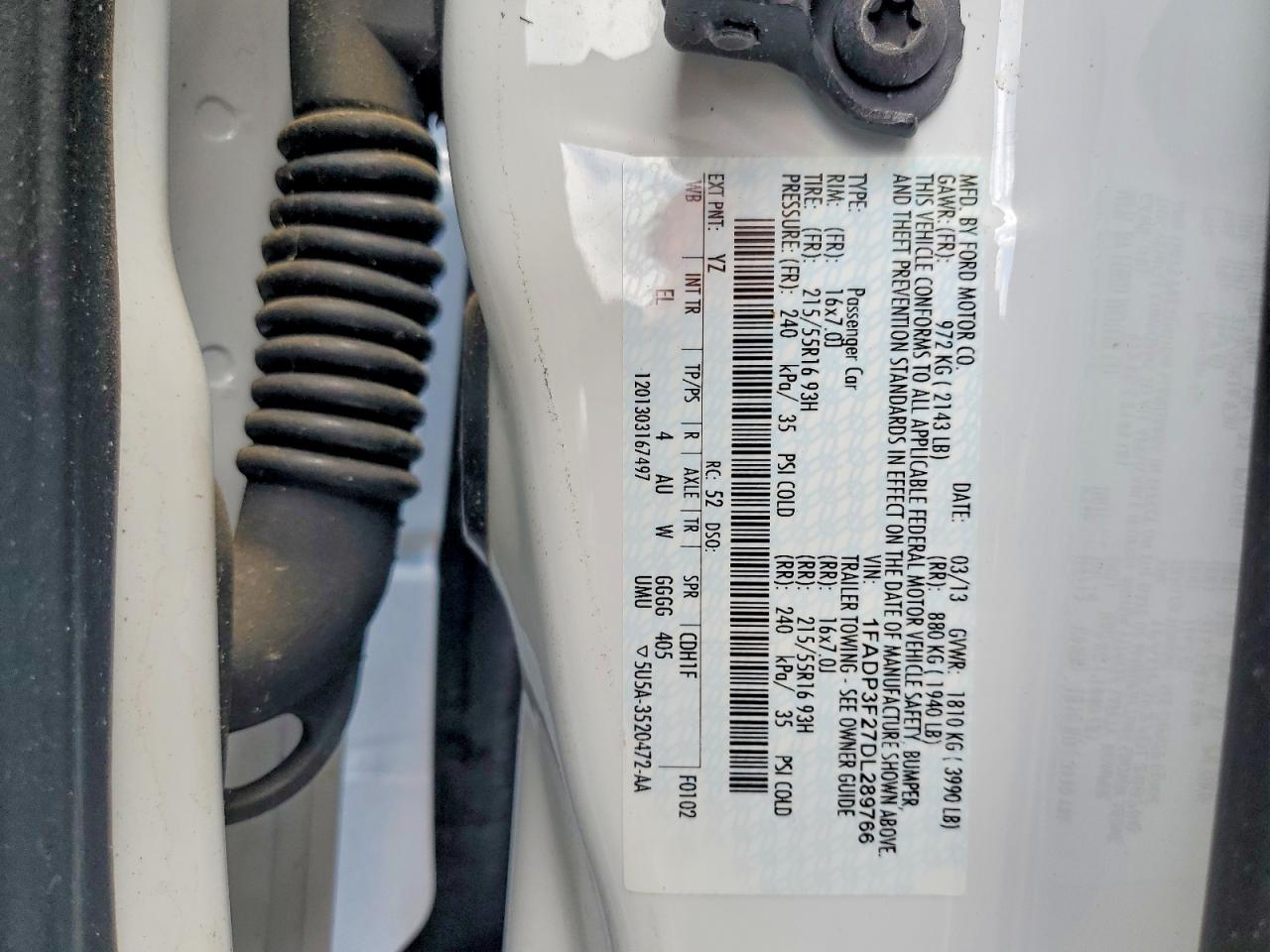 2013 Ford Focus Se White vin: 1FADP3F27DL289766