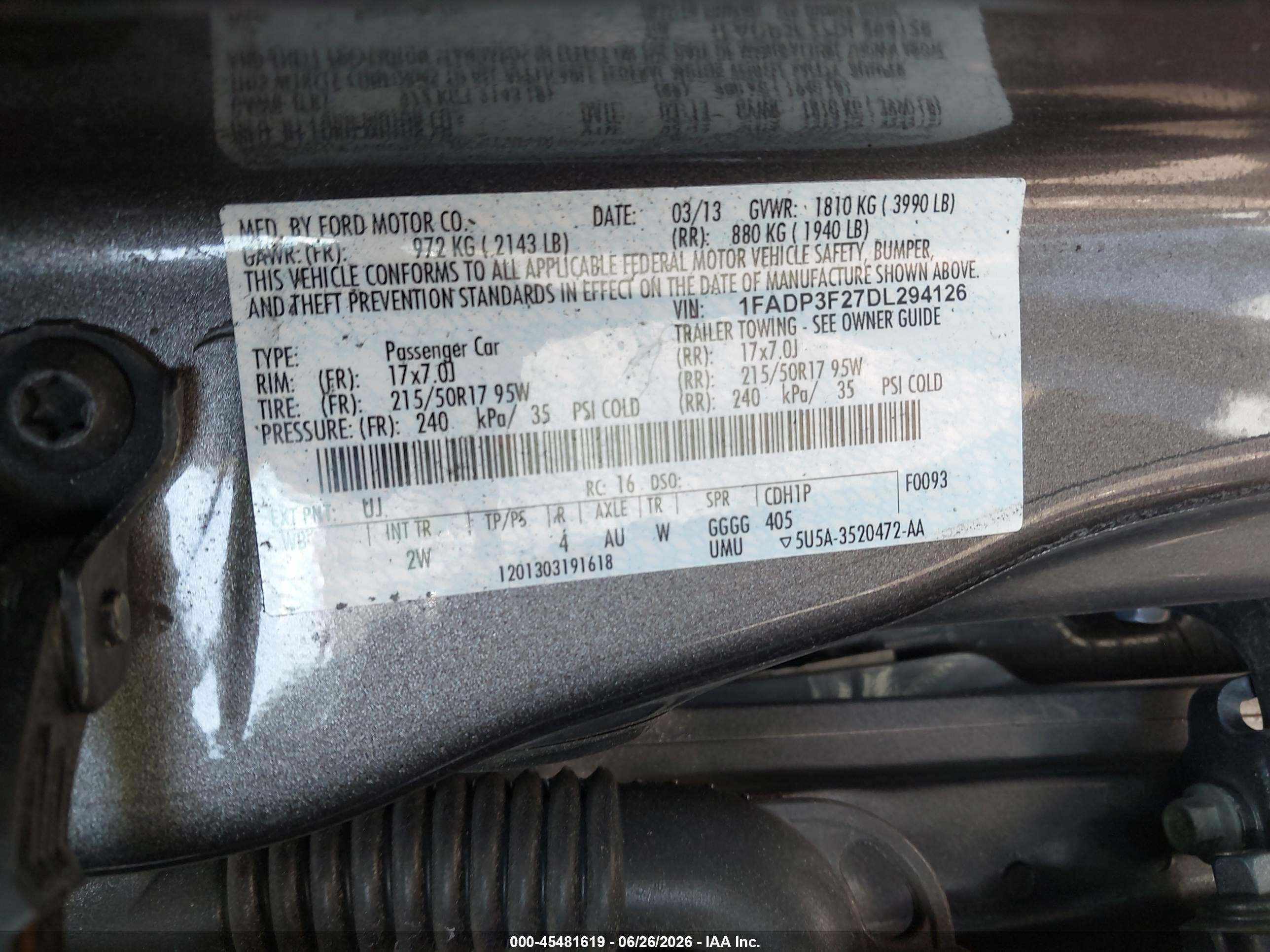 2013 Ford Focus Se Gray vin: 1FADP3F27DL294126
