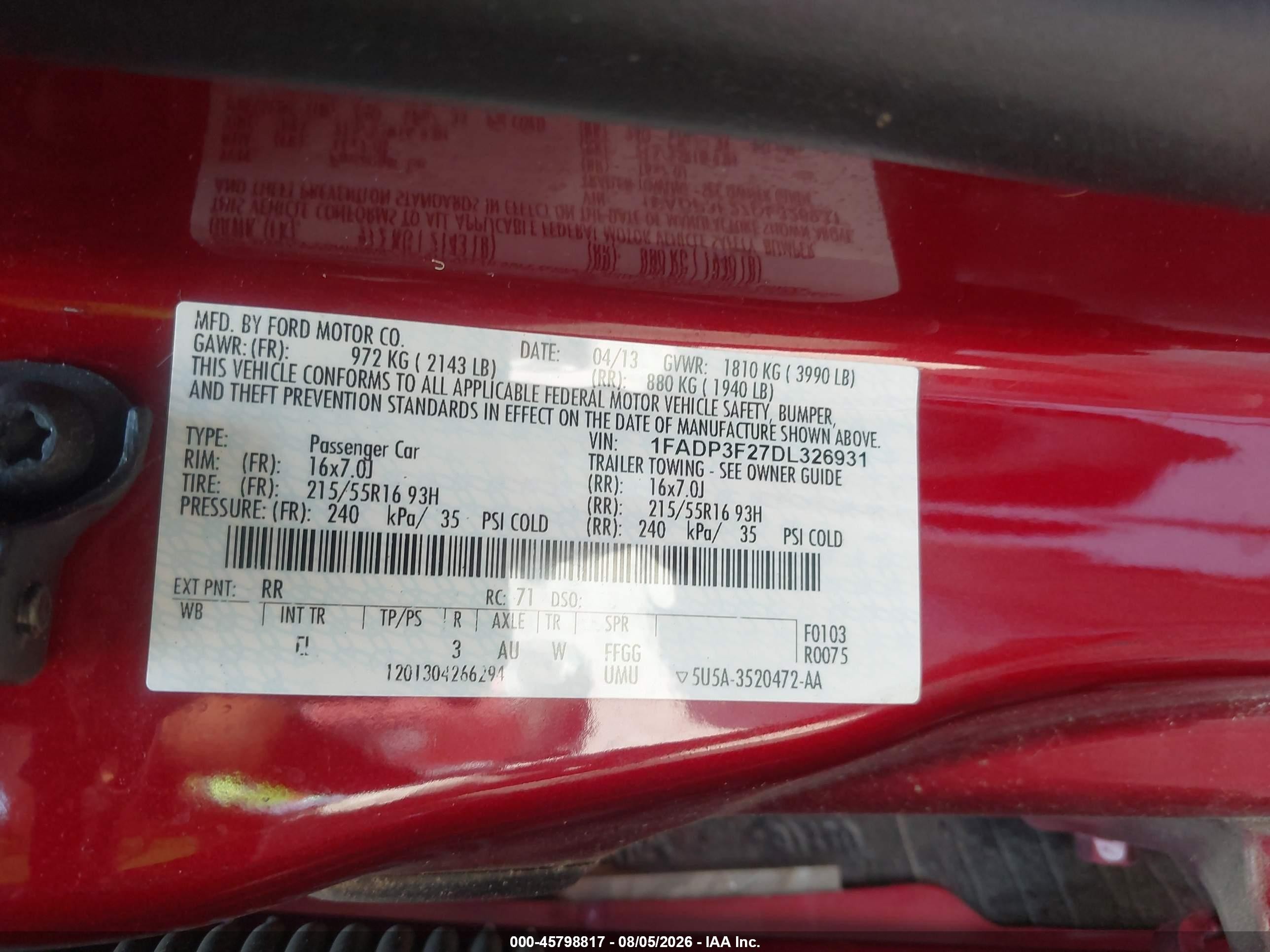 2013 Ford Focus Se Red vin: 1FADP3F27DL326931