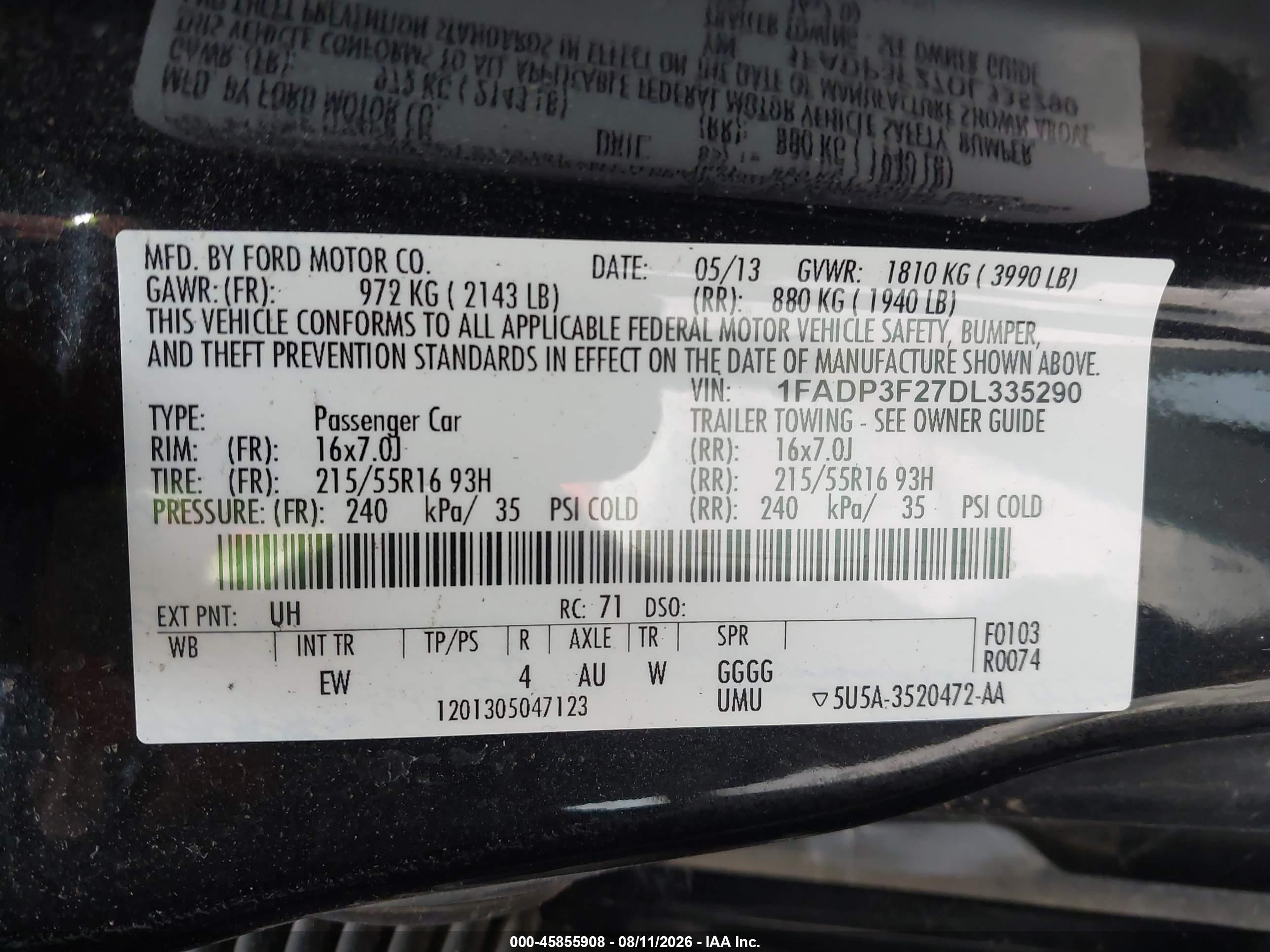 2013 Ford Focus Se Black vin: 1FADP3F27DL335290