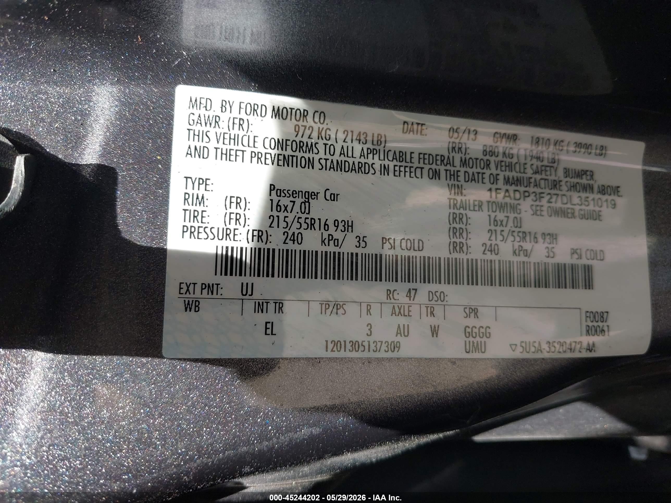 2013 Ford Focus Se Gray vin: 1FADP3F27DL351019