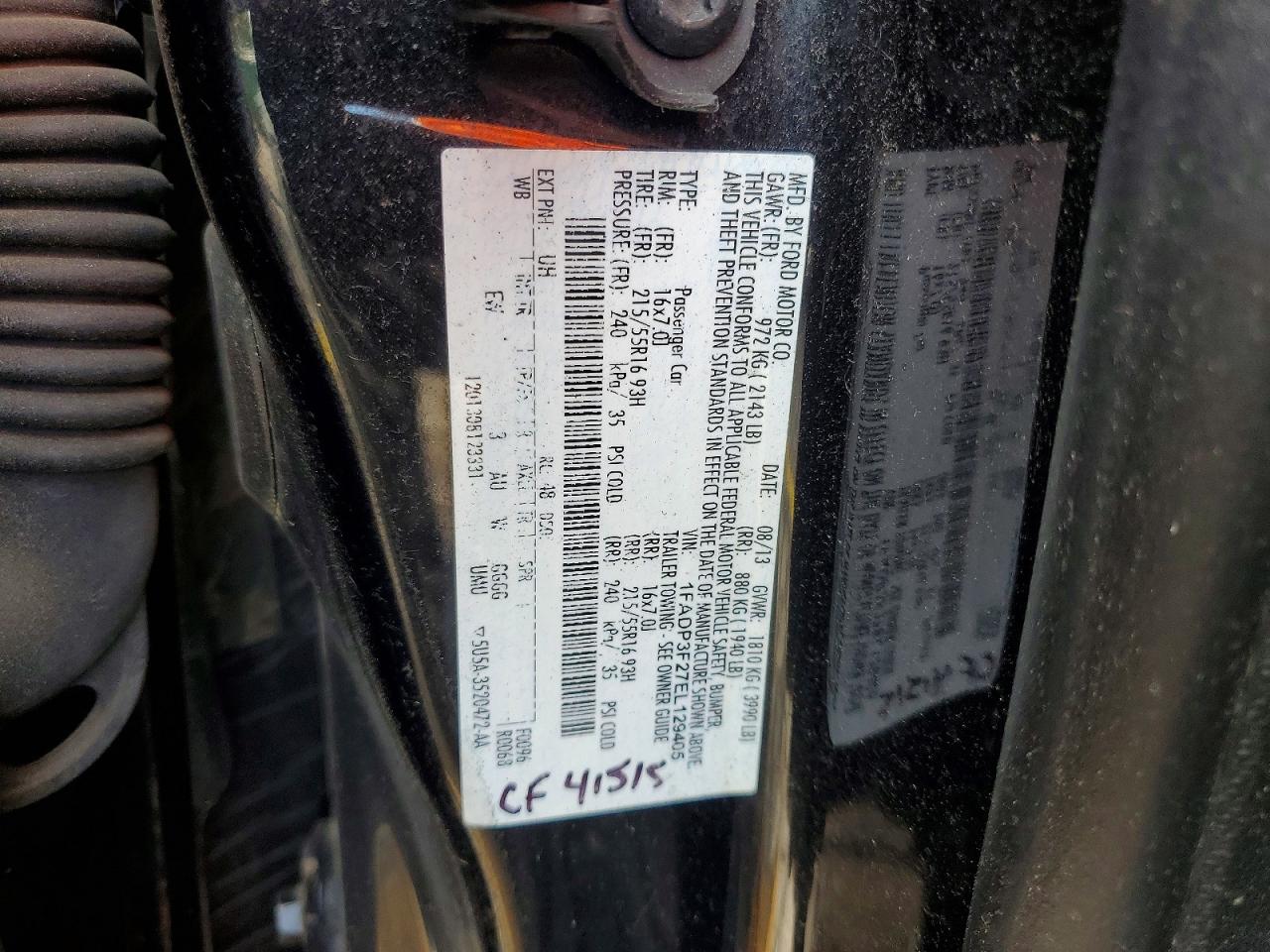 2014 Ford Focus Se Black vin: 1FADP3F27EL129405