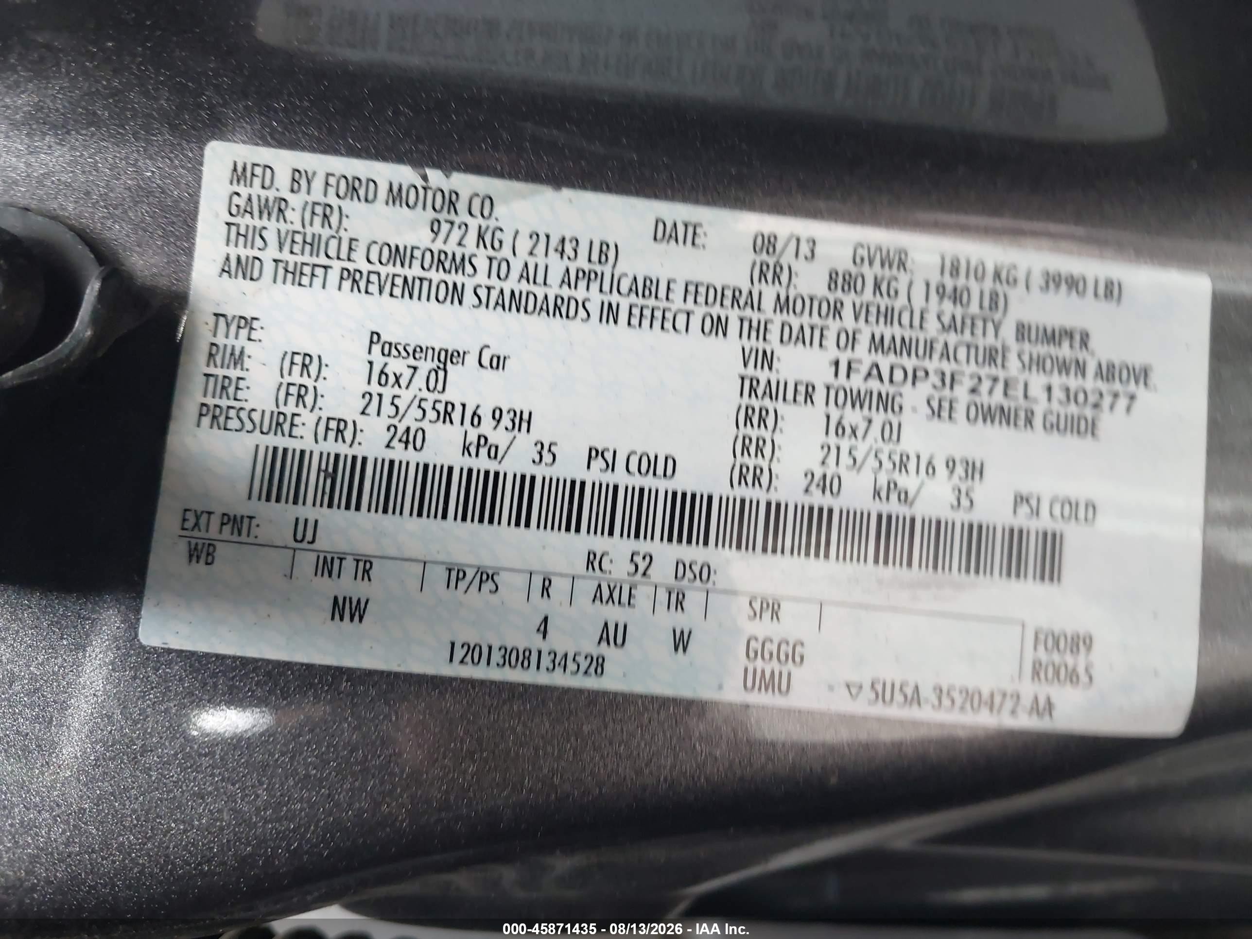 2014 Ford Focus Se Gray vin: 1FADP3F27EL130277