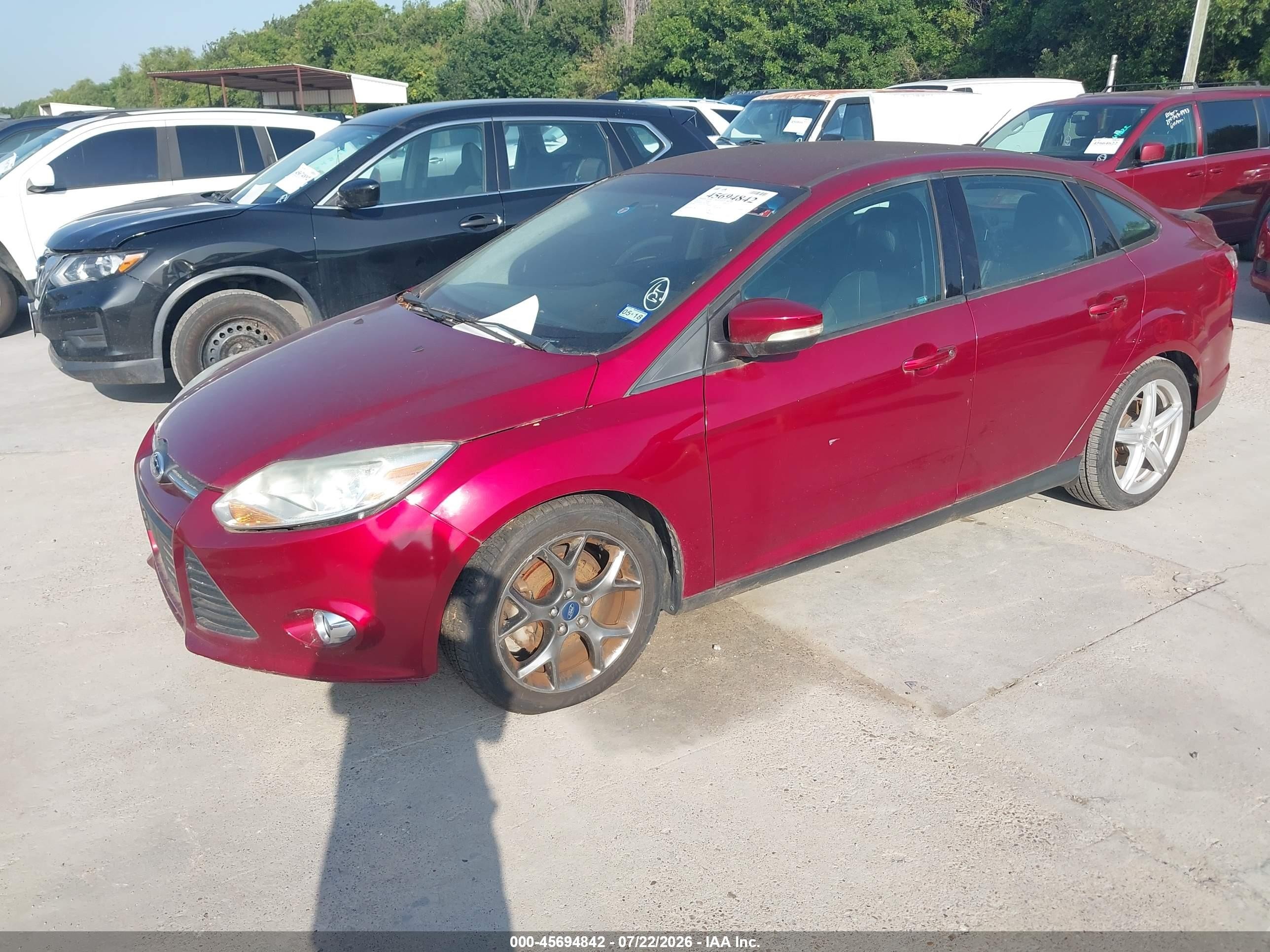 2014 Ford Focus Se Maroon vin: 1FADP3F27EL150982