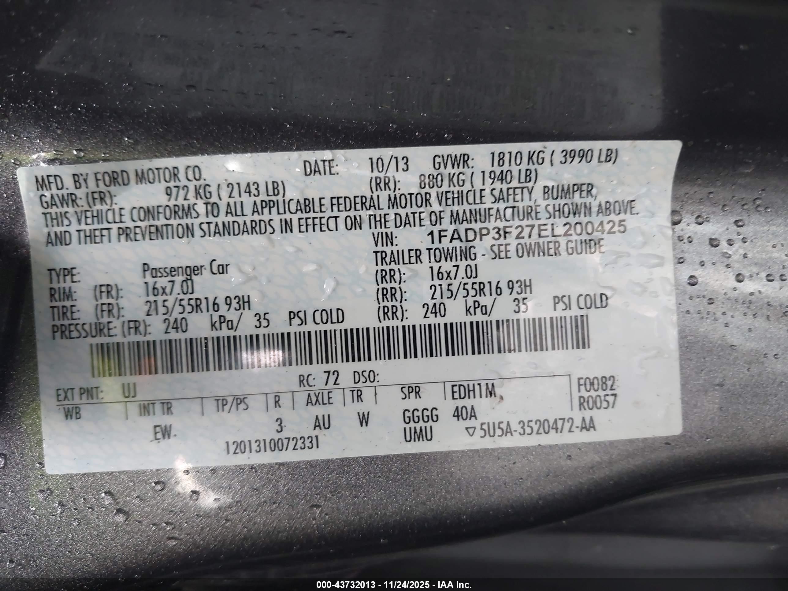 2014 Ford Focus Se Gray vin: 1FADP3F27EL200425