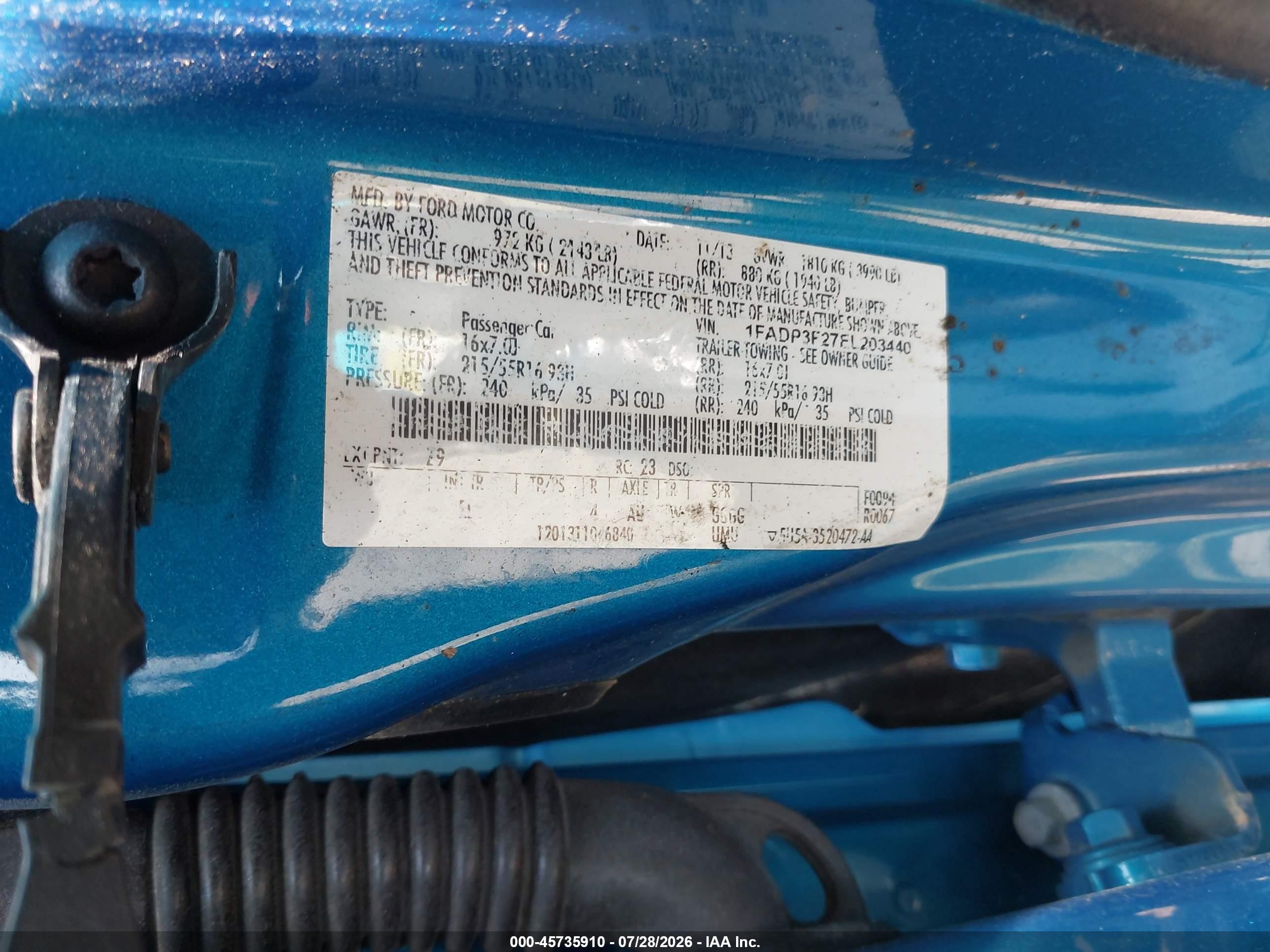 2014 Ford Focus Se Blue vin: 1FADP3F27EL203440