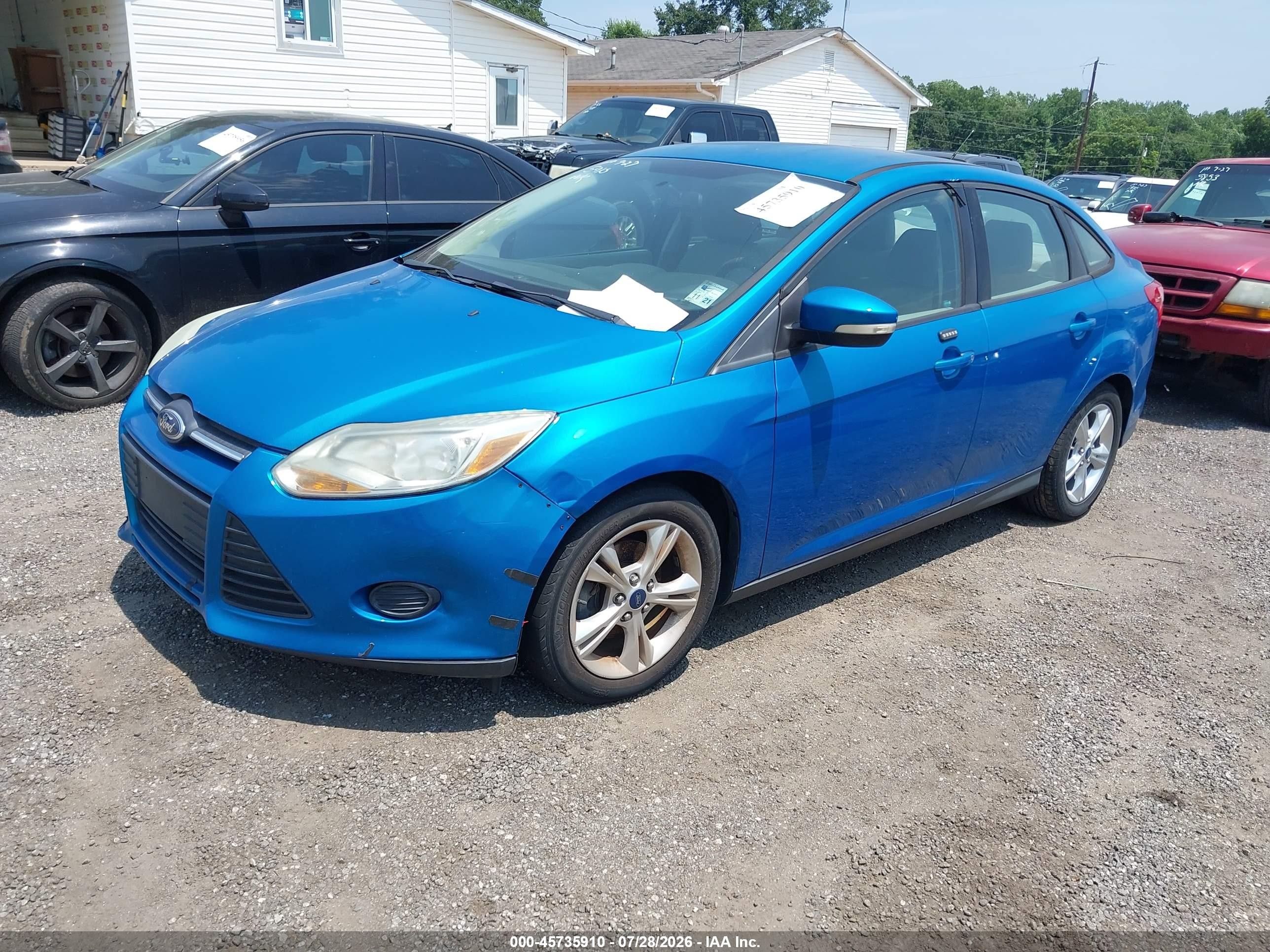2014 Ford Focus Se Blue vin: 1FADP3F27EL203440