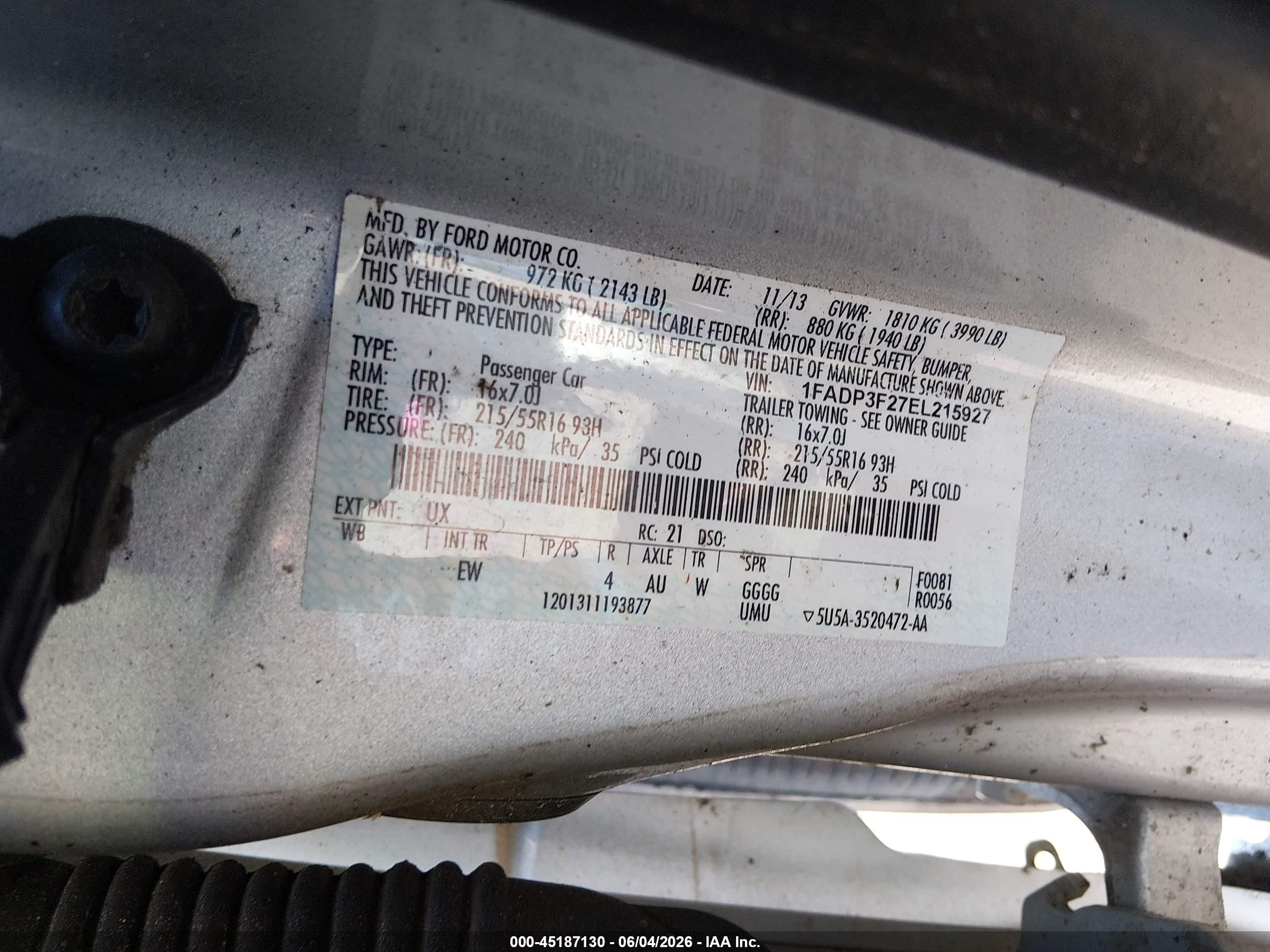 2014 Ford Focus Se Silver vin: 1FADP3F27EL215927