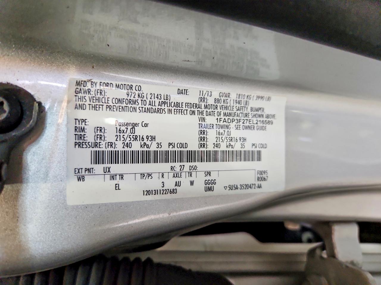 2014 Ford Focus Se Серебряный vin: 1FADP3F27EL216589