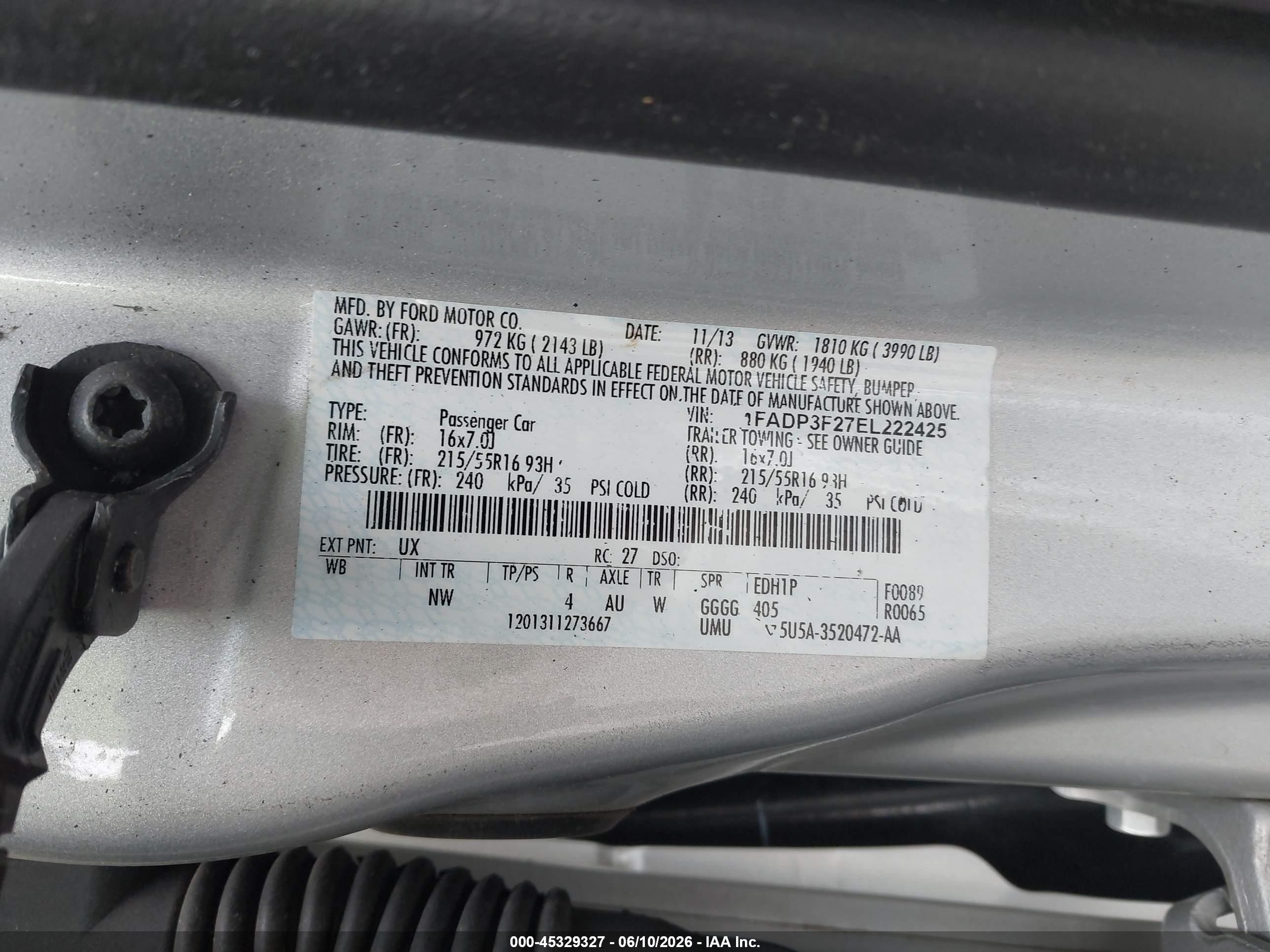 2014 Ford Focus Se Silver vin: 1FADP3F27EL222425