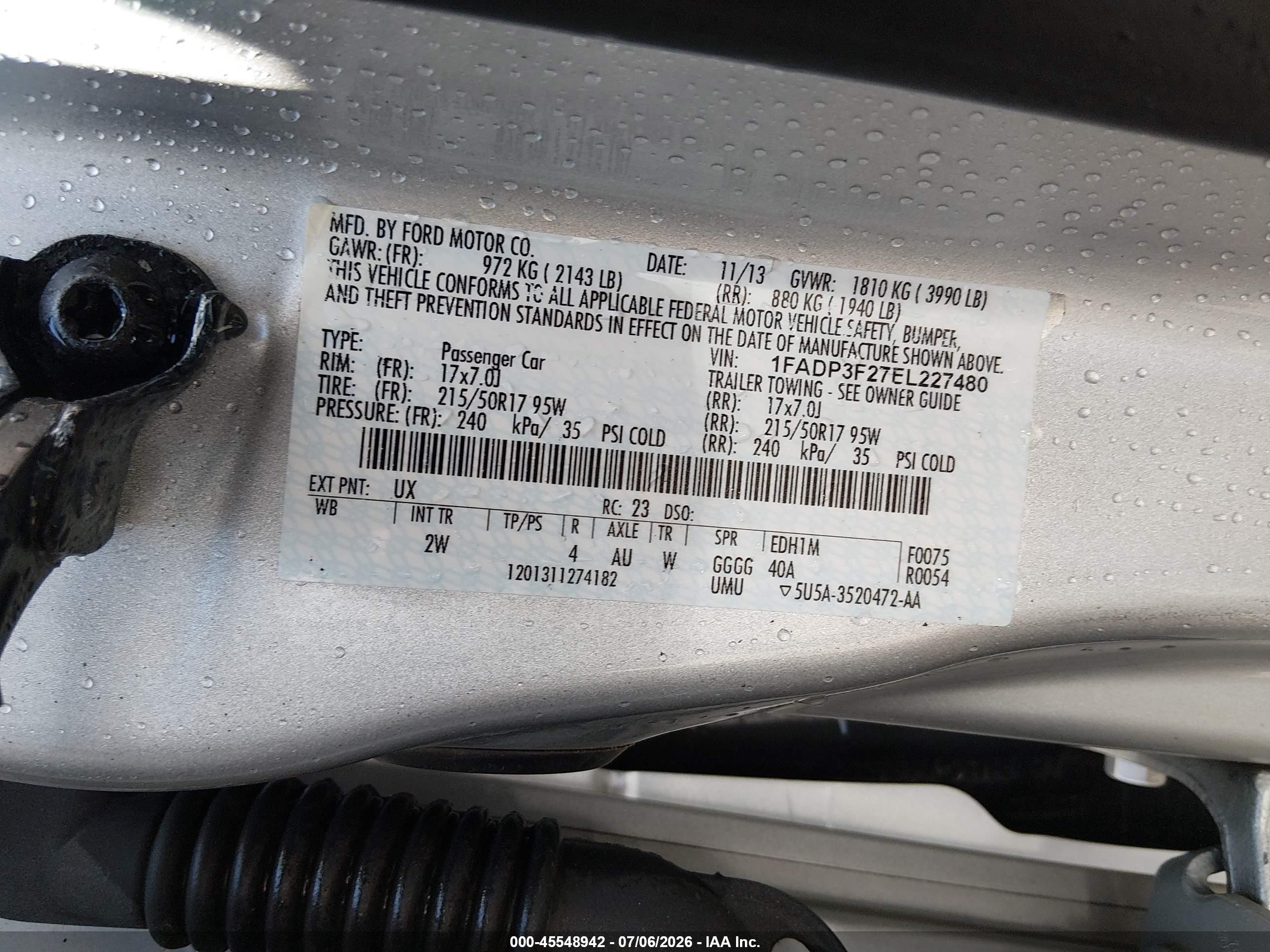 2014 Ford Focus Se Silver vin: 1FADP3F27EL227480