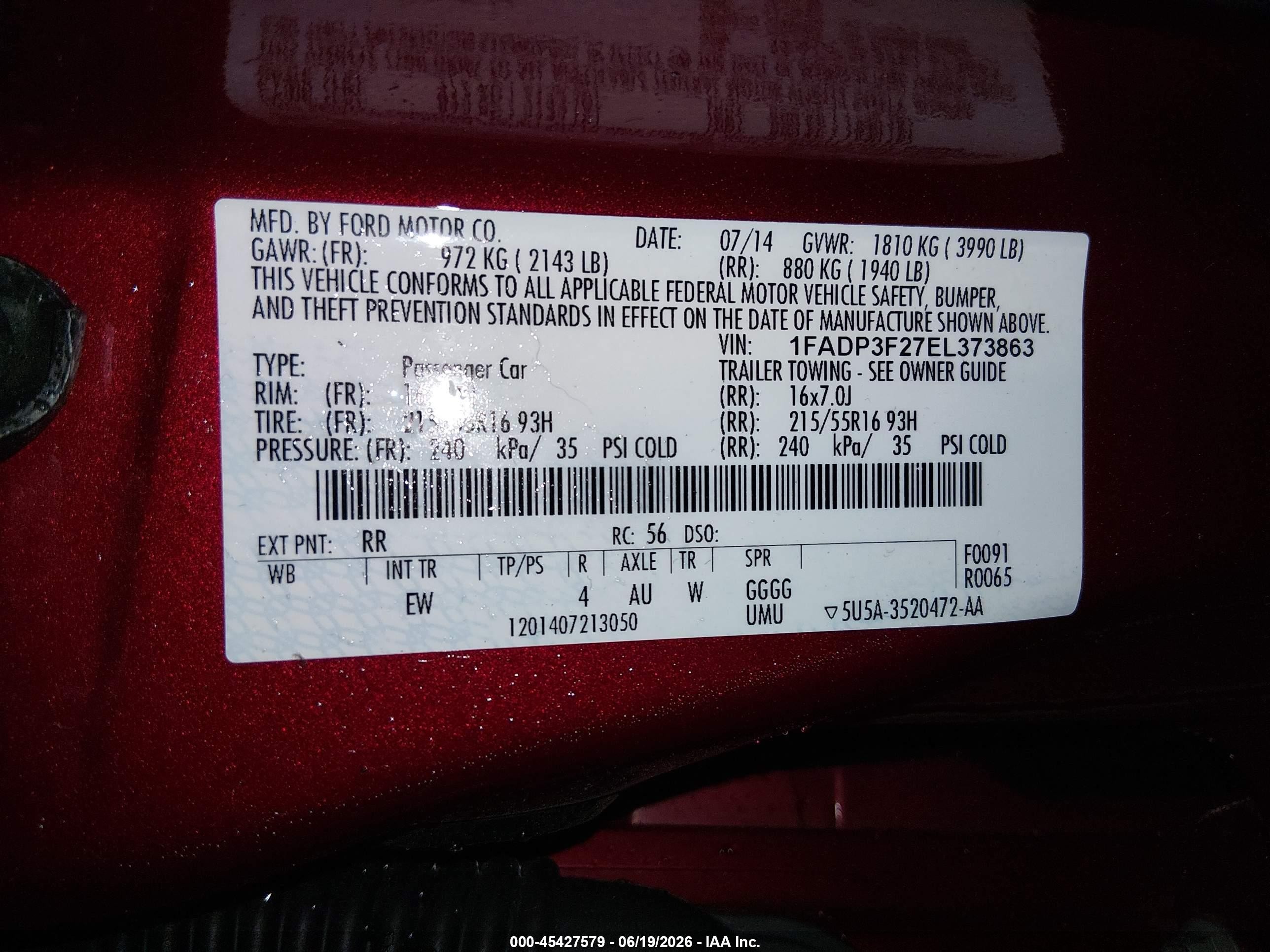 2014 Ford Focus Se Maroon vin: 1FADP3F27EL373863