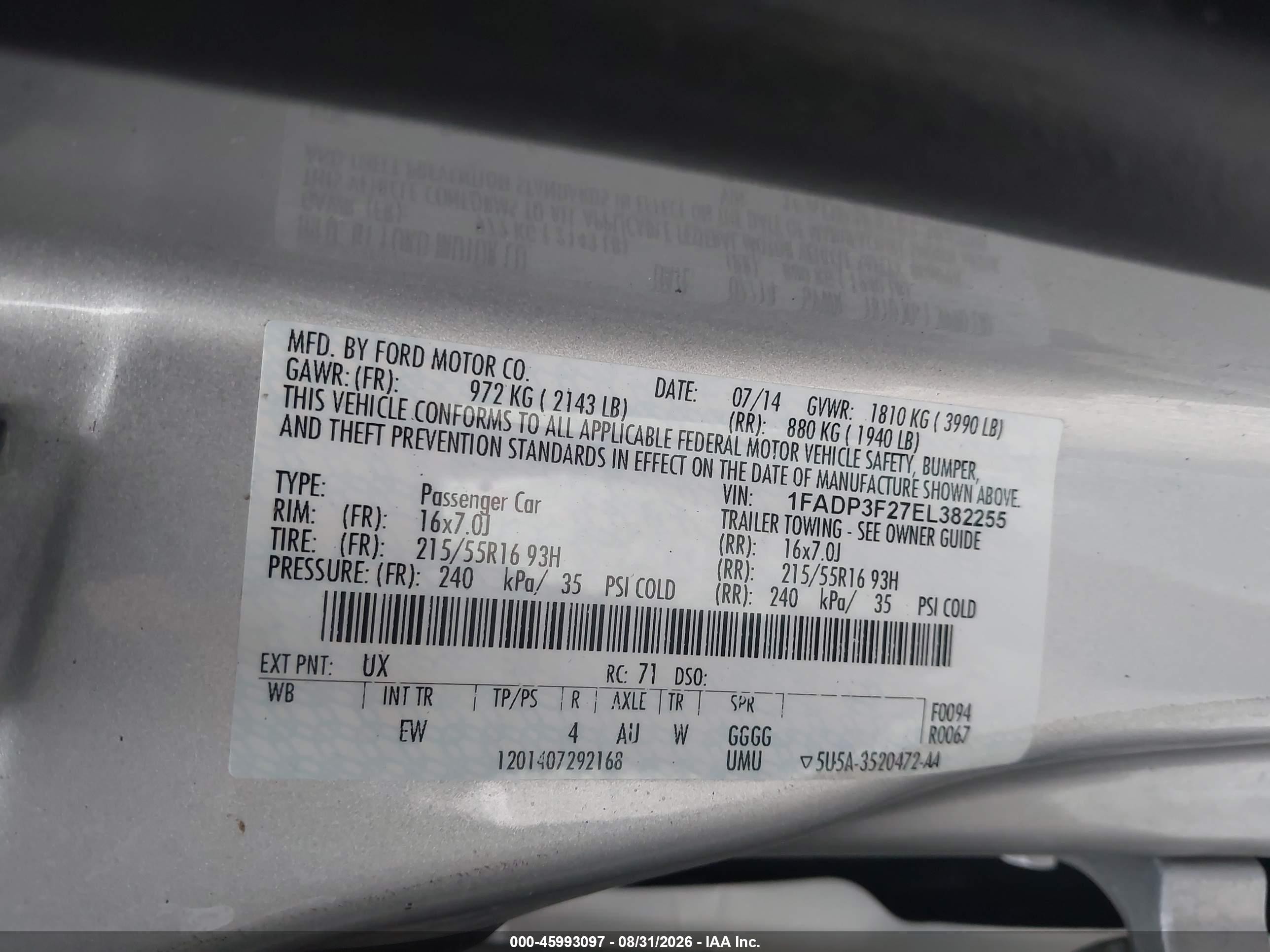 2014 Ford Focus Se Серебряный vin: 1FADP3F27EL382255