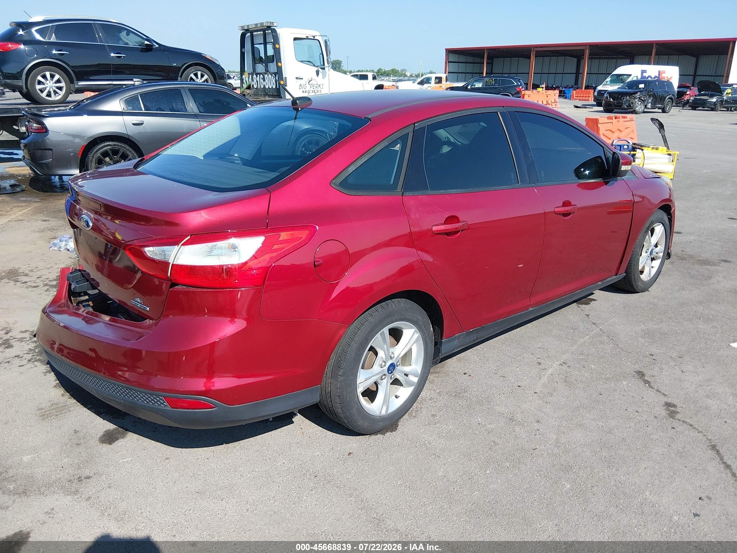 2014 Ford Focus Se Red vin: 1FADP3F27EL388380