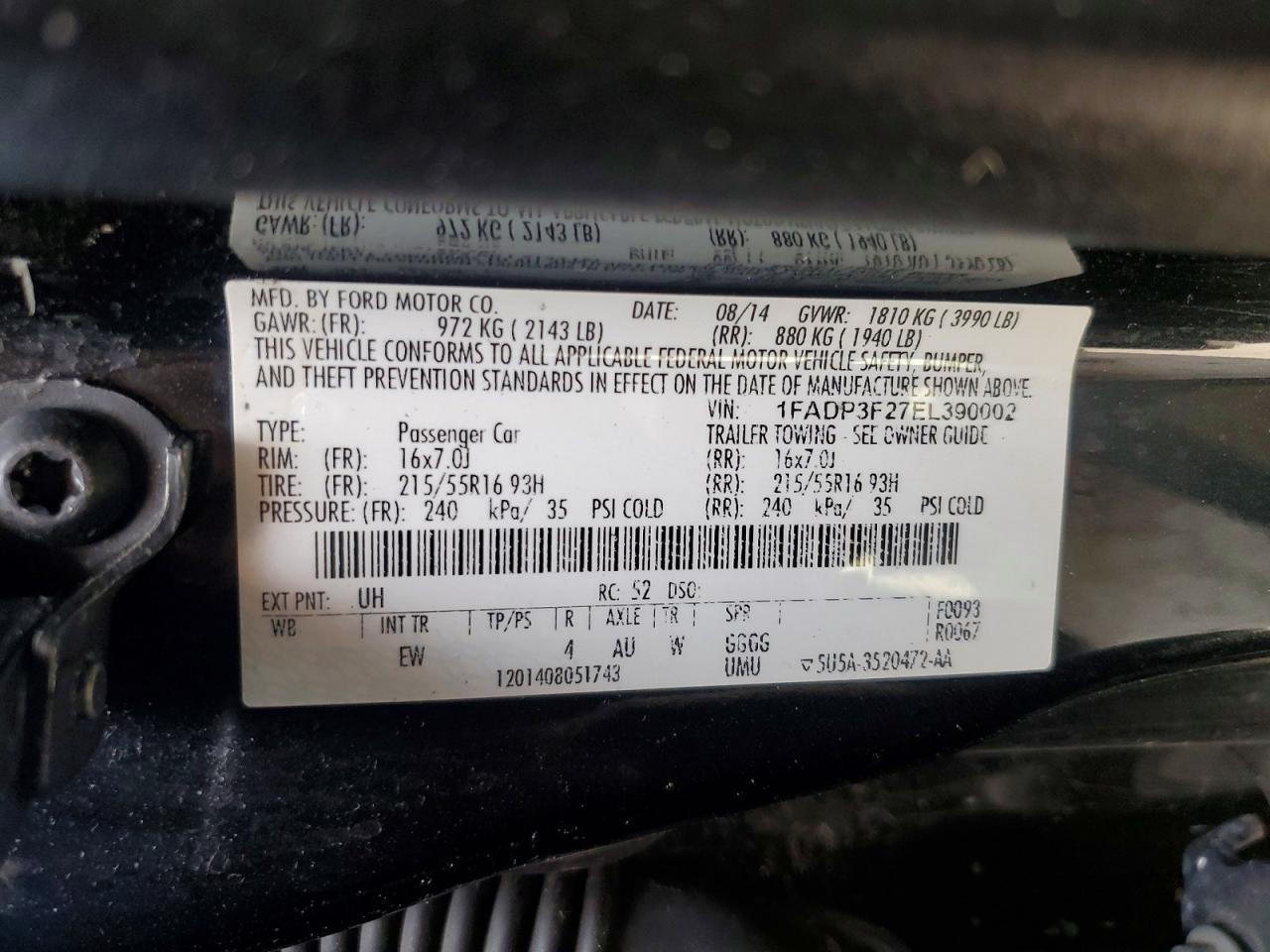 2014 Ford Focus Se Black vin: 1FADP3F27EL390002