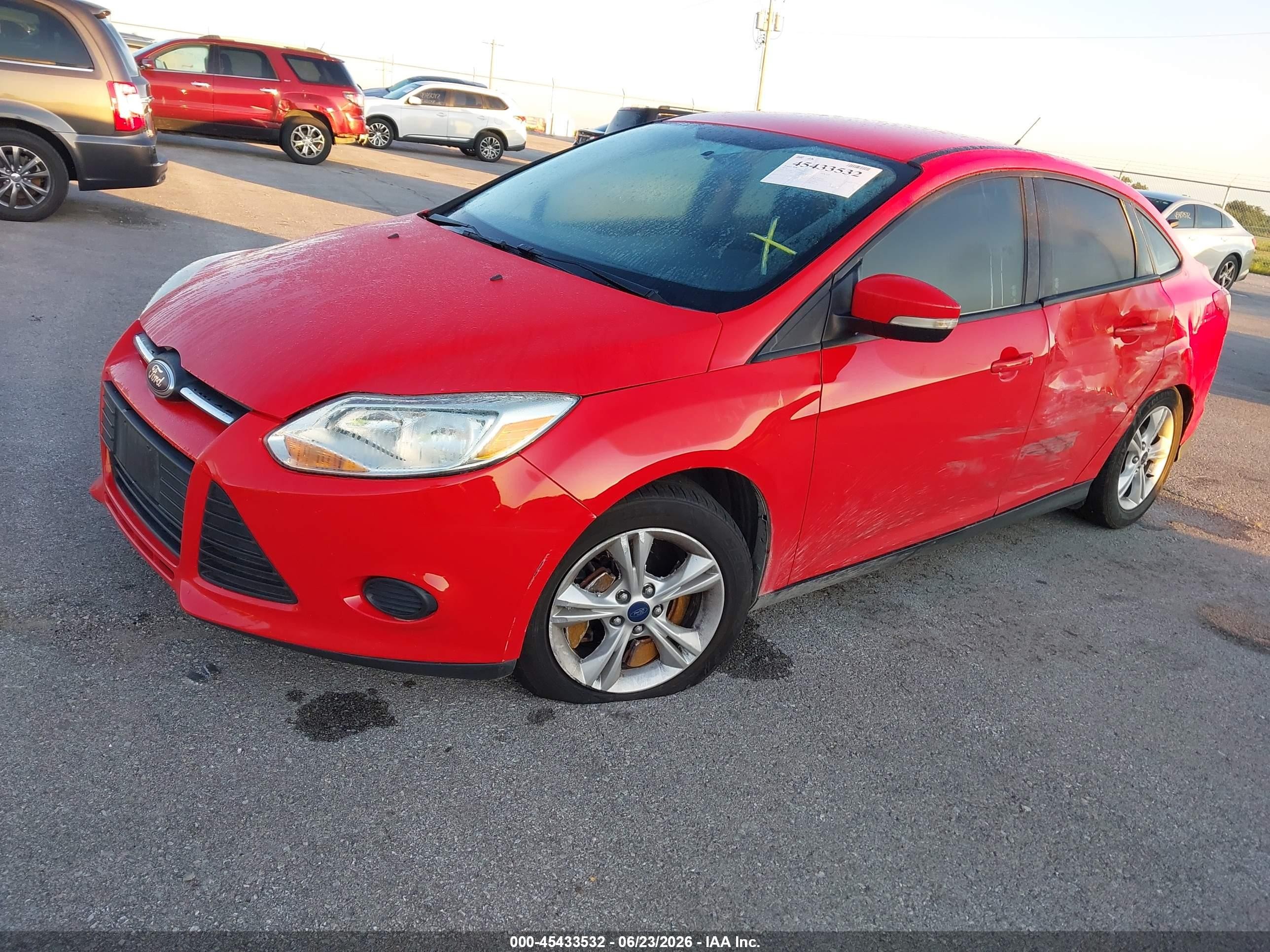 2014 Ford Focus Se Red vin: 1FADP3F27EL437531