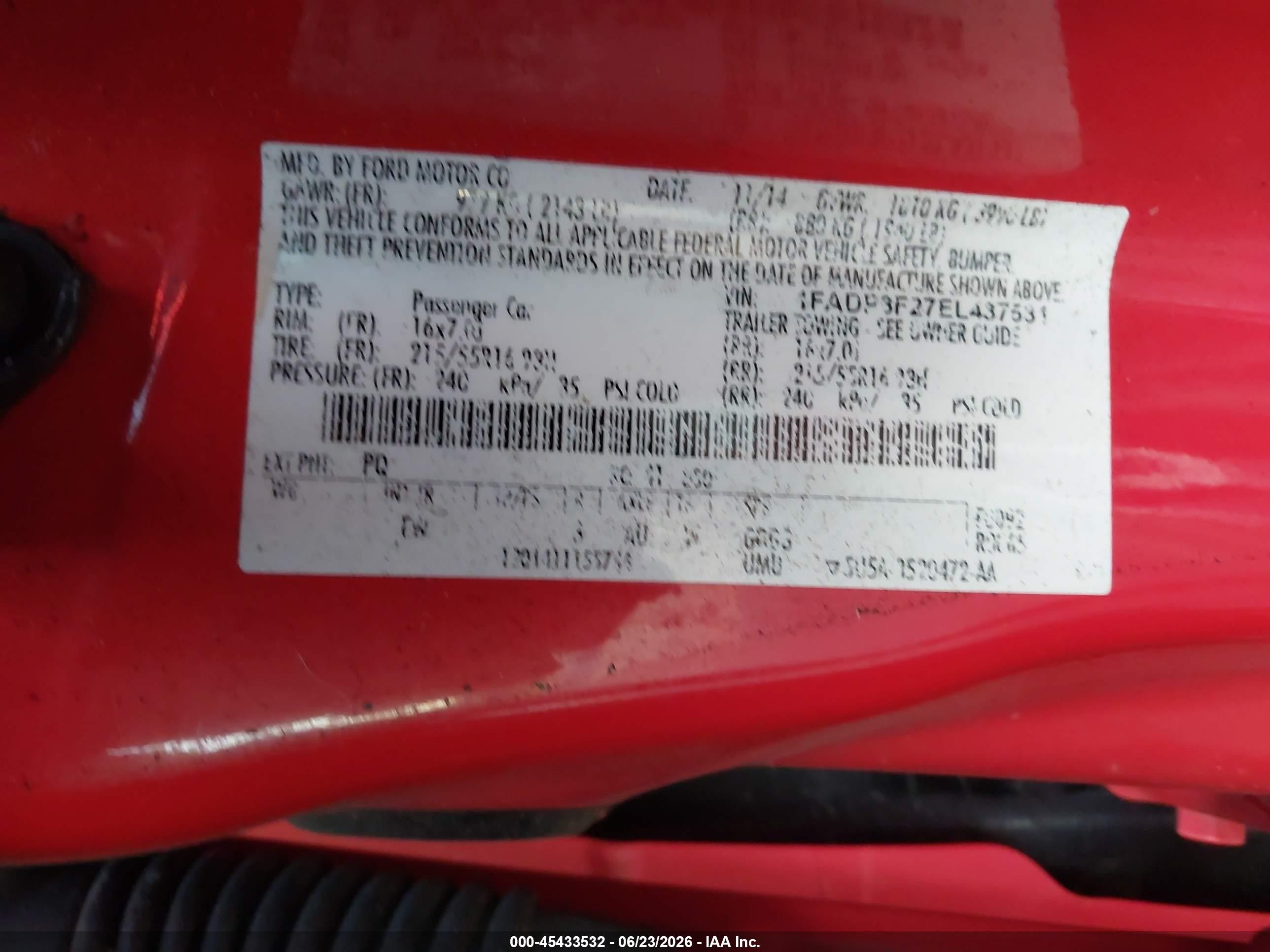 2014 Ford Focus Se Red vin: 1FADP3F27EL437531