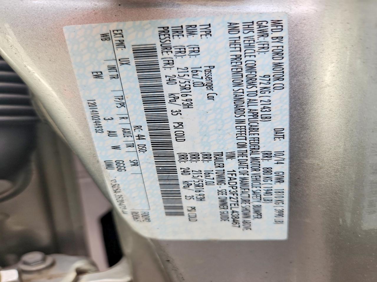 2014 Ford Focus Se Silver vin: 1FADP3F27EL438467