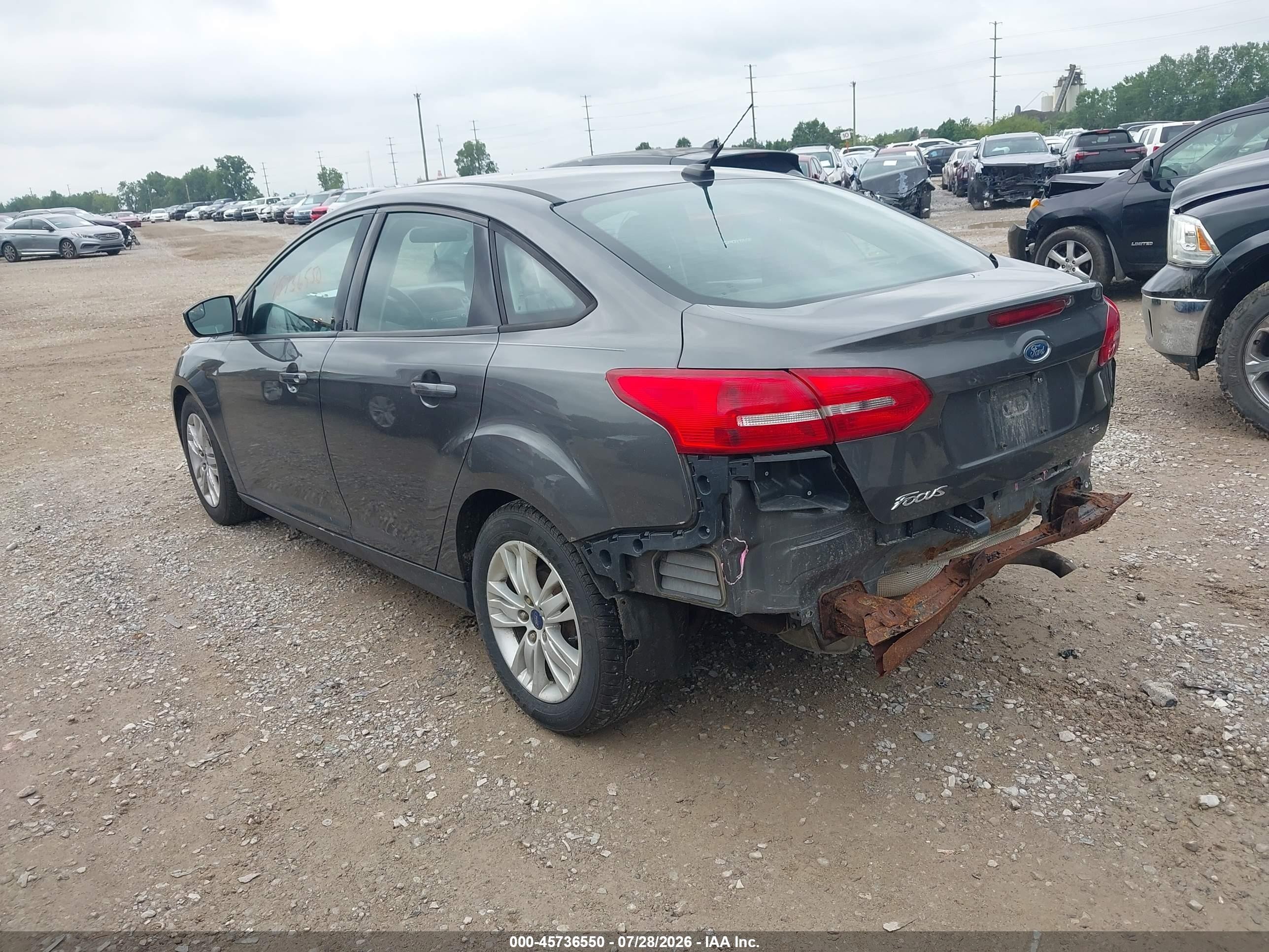 2015 Ford Focus Se Gray vin: 1FADP3F27FL209823