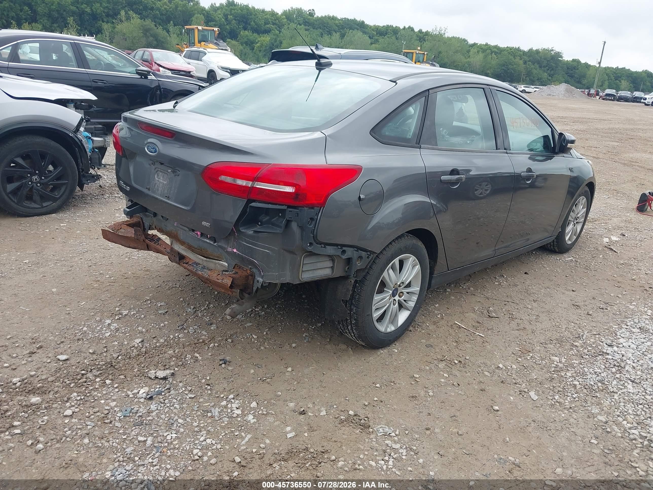 2015 Ford Focus Se Gray vin: 1FADP3F27FL209823