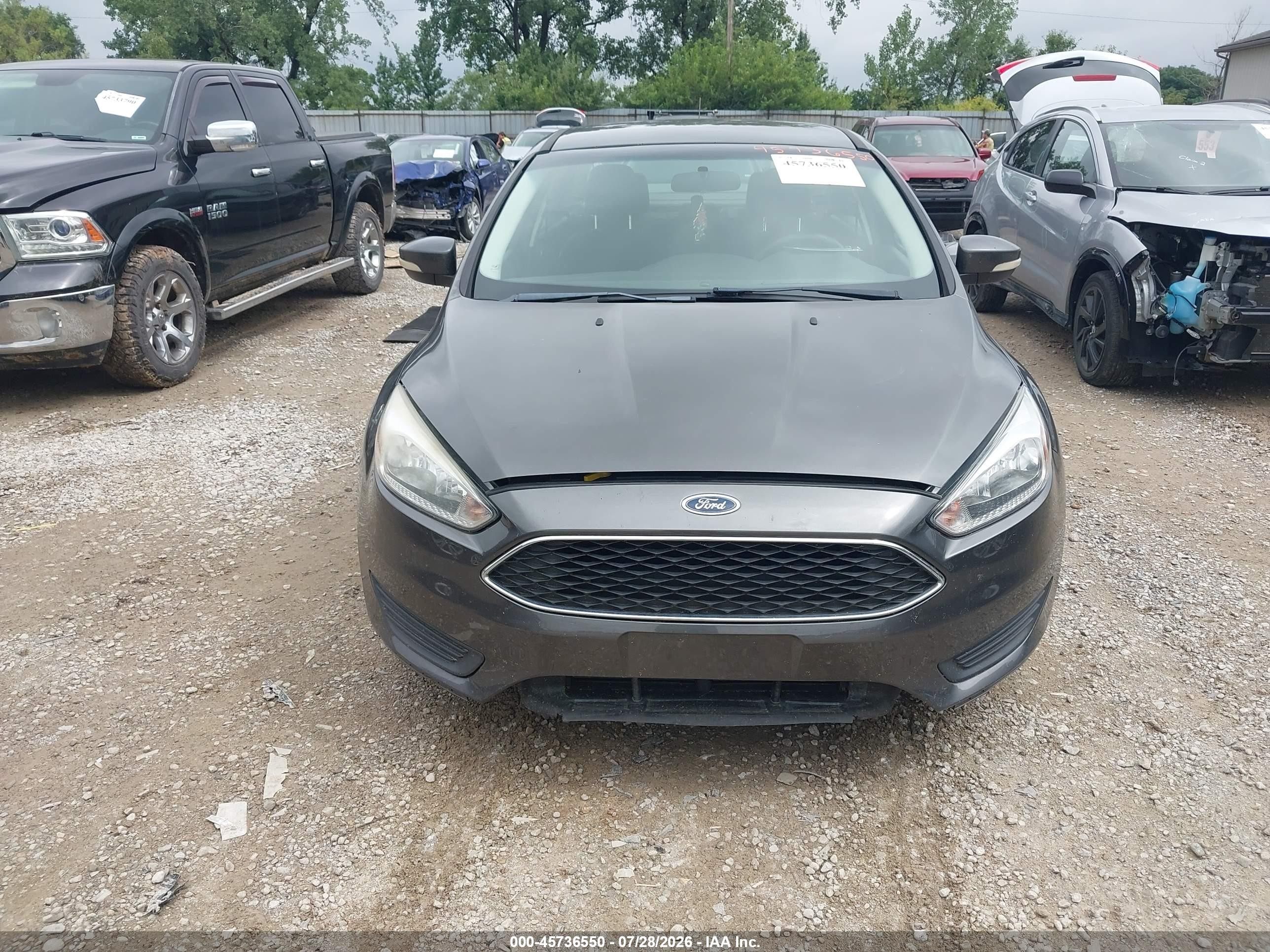 2015 Ford Focus Se Gray vin: 1FADP3F27FL209823