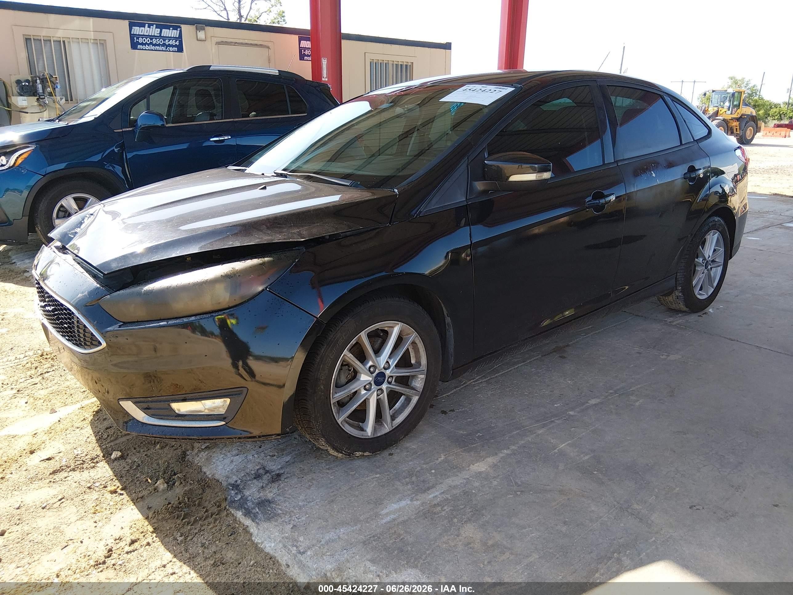 2015 Ford Focus Se Black vin: 1FADP3F27FL216044