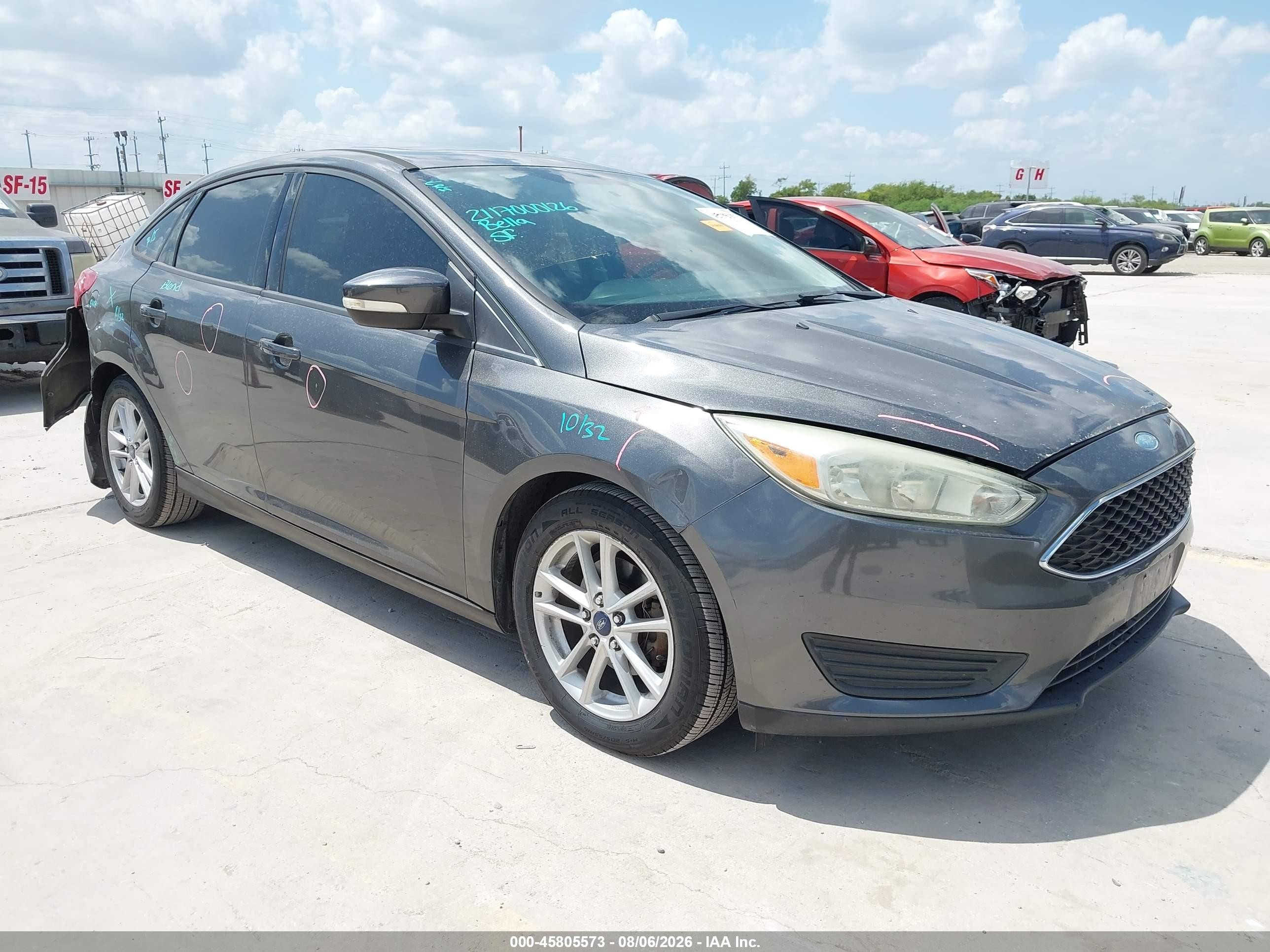 2015 Ford Focus Se Gray vin: 1FADP3F27FL243745