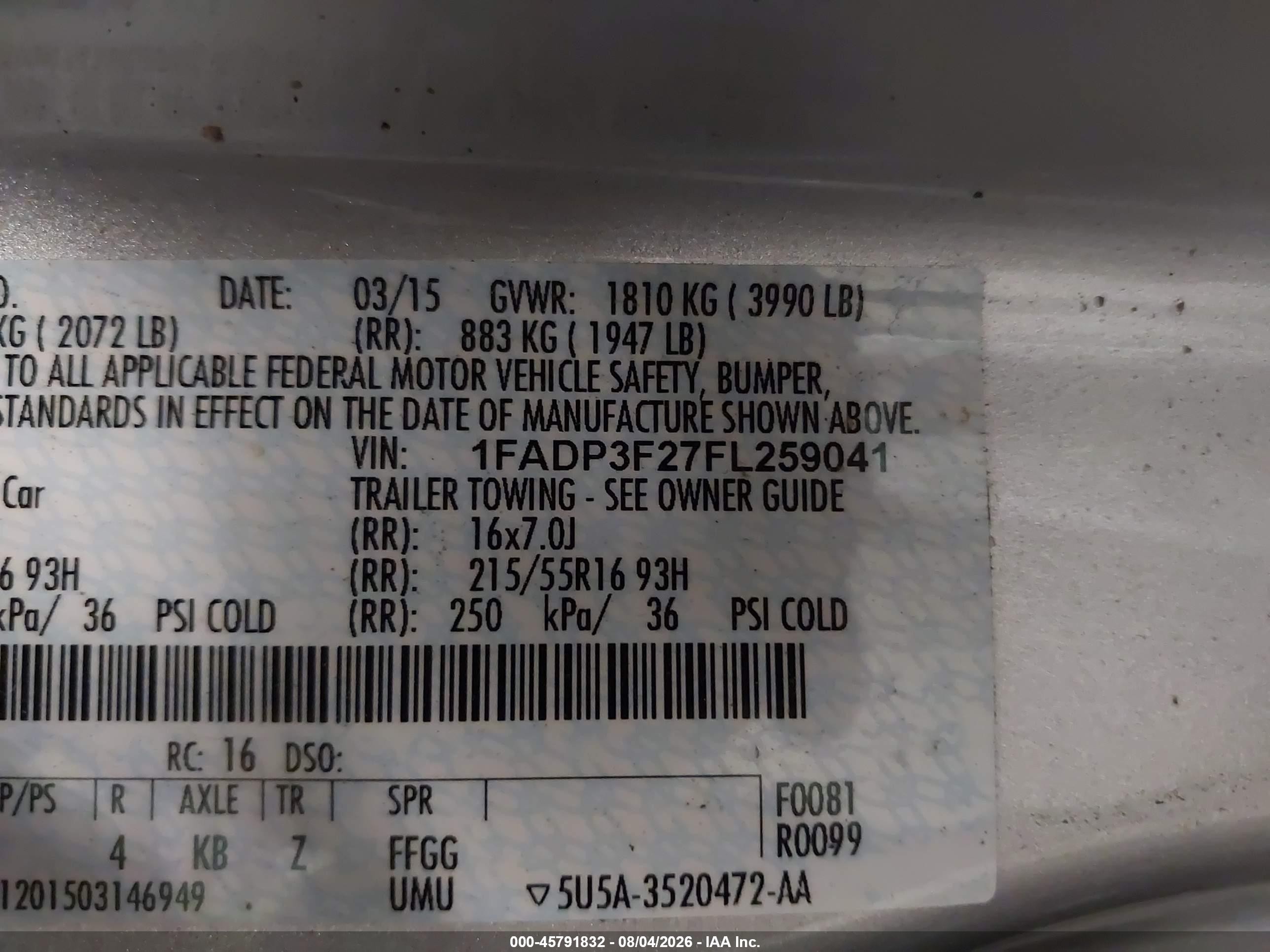 2015 Ford Focus Se Silver vin: 1FADP3F27FL259041
