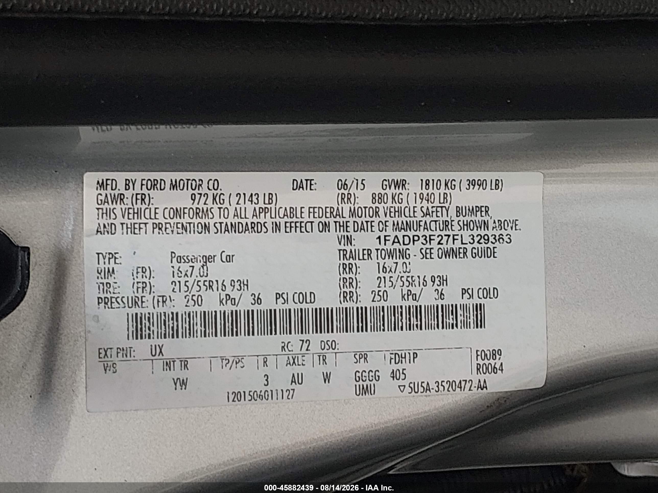 2015 Ford Focus Se Серебряный vin: 1FADP3F27FL329363